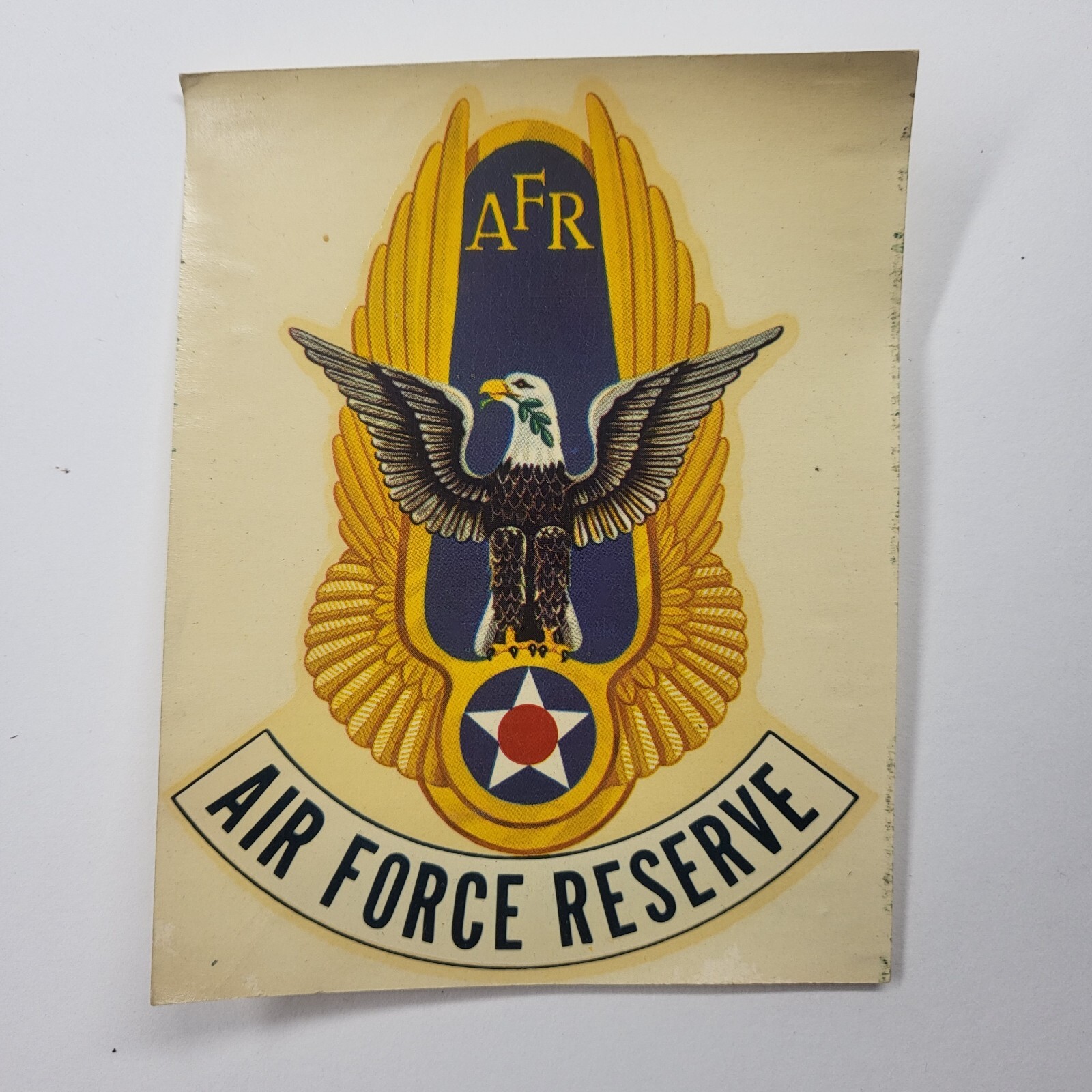 Air Force Reserve Insignia Decal 1962 Vintage AFR Military Logo Emblem