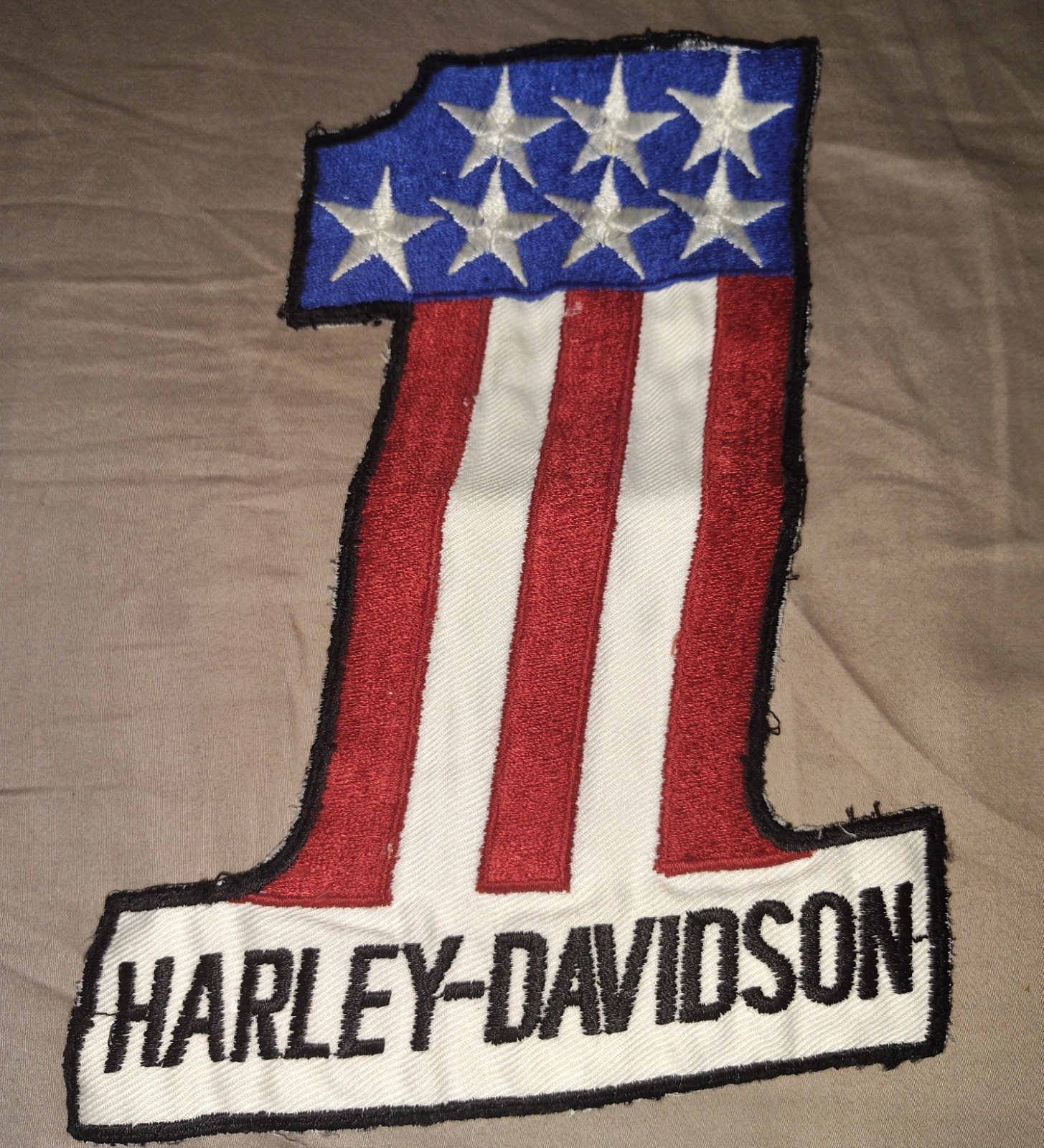 Harley-Davidson Embroidered American Flag Patch Badge Number 1 Design