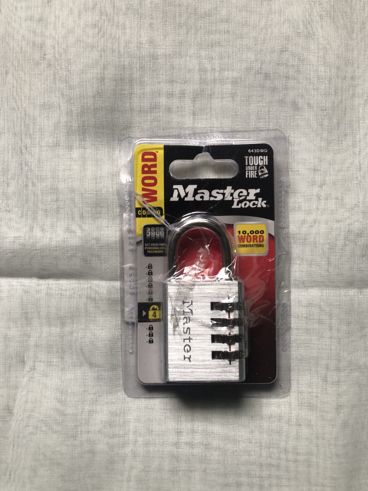Master Lock 1-9/16in. Wide - Word Combination Padlock 643DWD Open Box