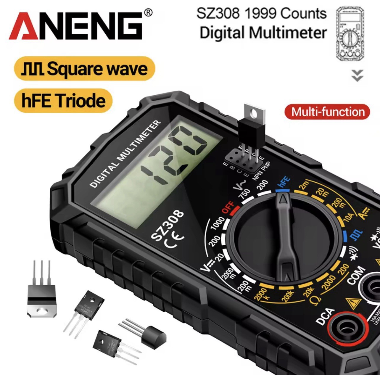 Digital Multimeter AC DC Voltmeter Ammeter Ohmmeter Volt Tester Meter SZ308 USA