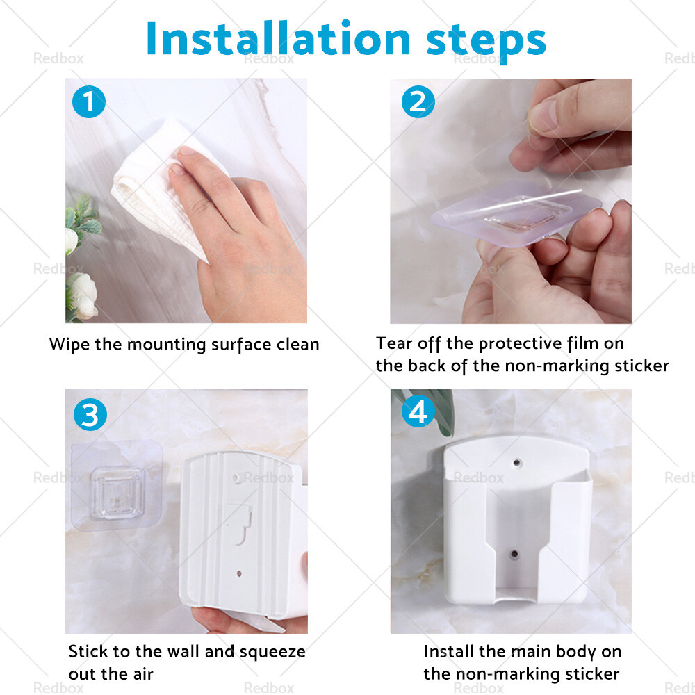 Universal White Air Conditioner Remote Control Holder Wall-Mounted Storage