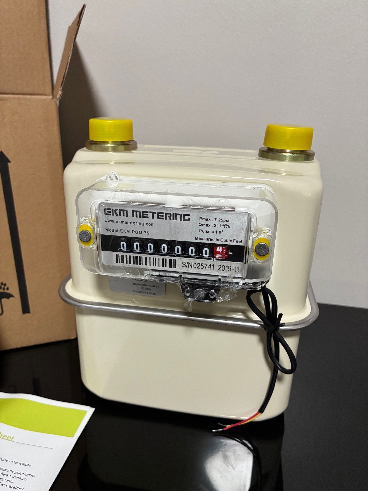 EKM Metering EKM-PGM.75   211ft/hr   3/4" Pulse Output Gas Meter - Brand New!