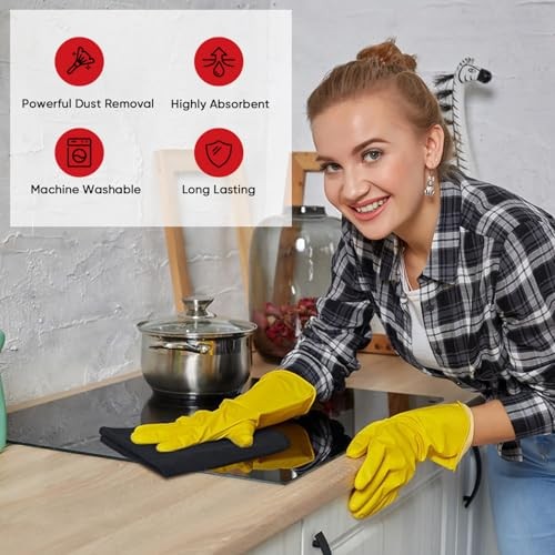 Microfiber Cleaning Cloth Pack, Microfiber Towels 12inx16in 12 Multi-colored