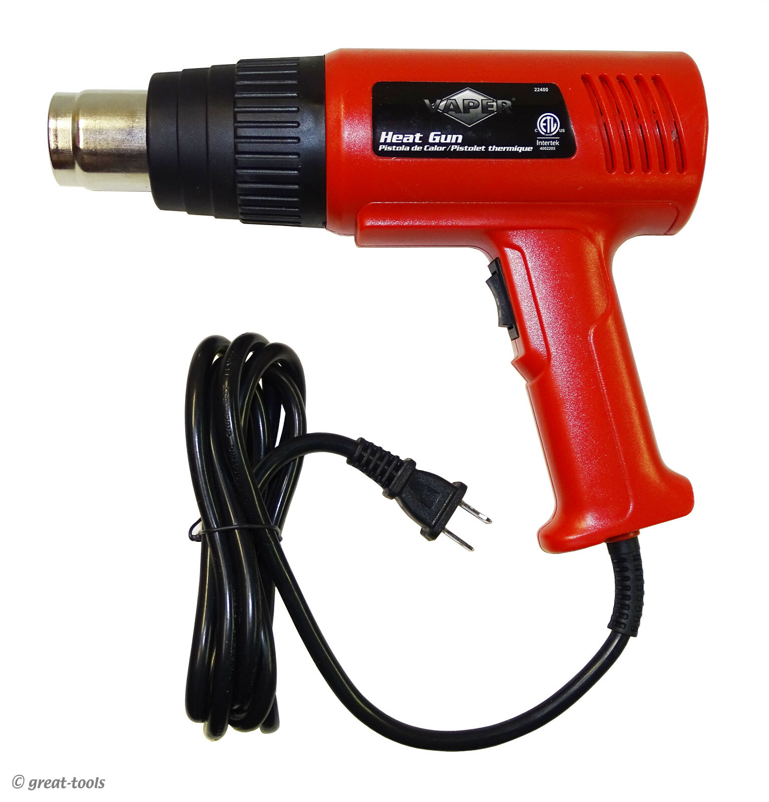 HOT AIR HEAT GUN TOOL – 572°F and 932°F – two speeds – heat shrink tubing