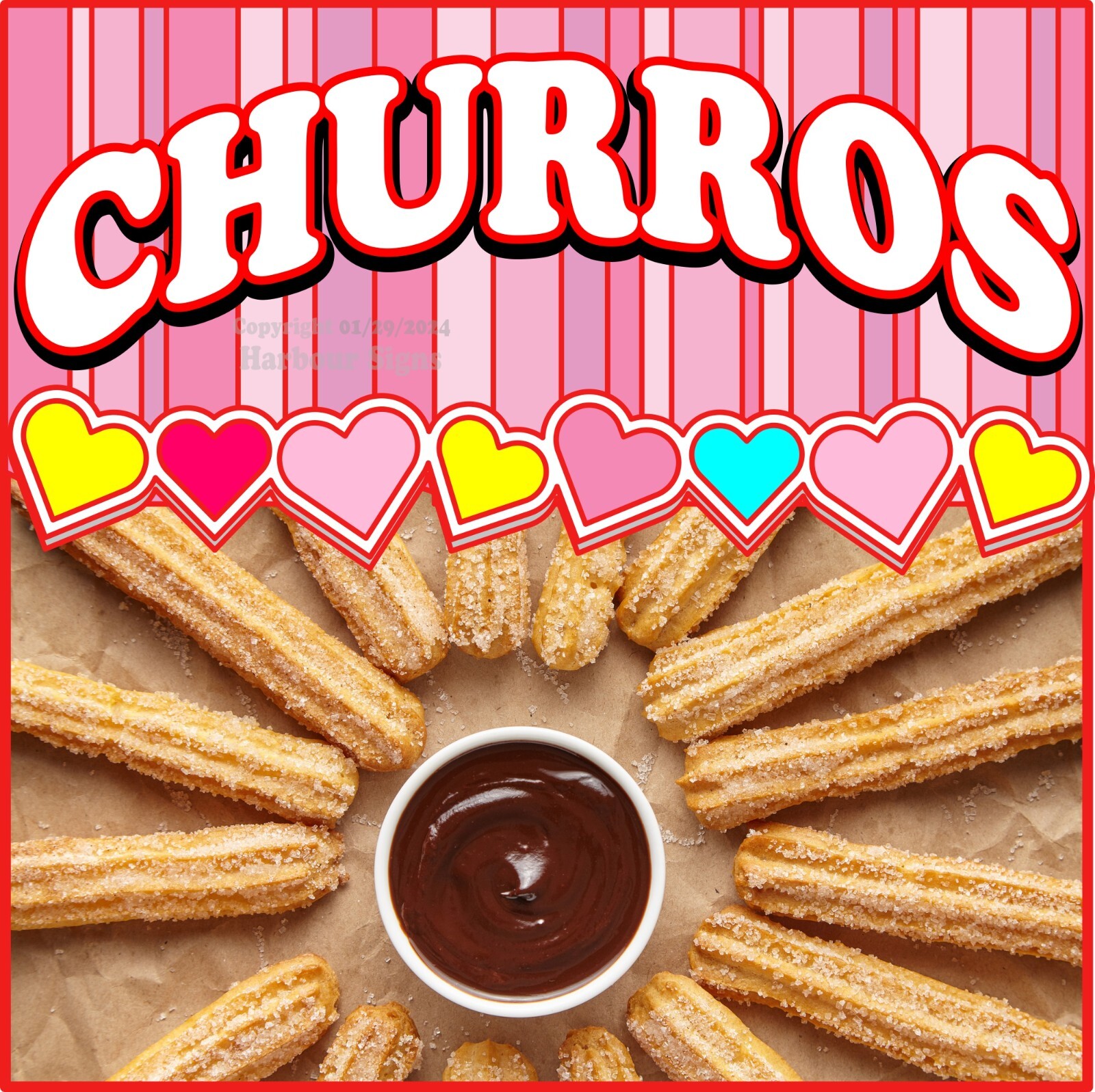 Churros DECAL (Choose Size) Snack Concession Food Truck Sticker S