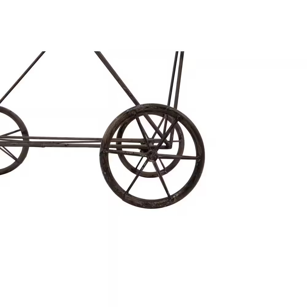 Vintage Metal Basket with Wheels
