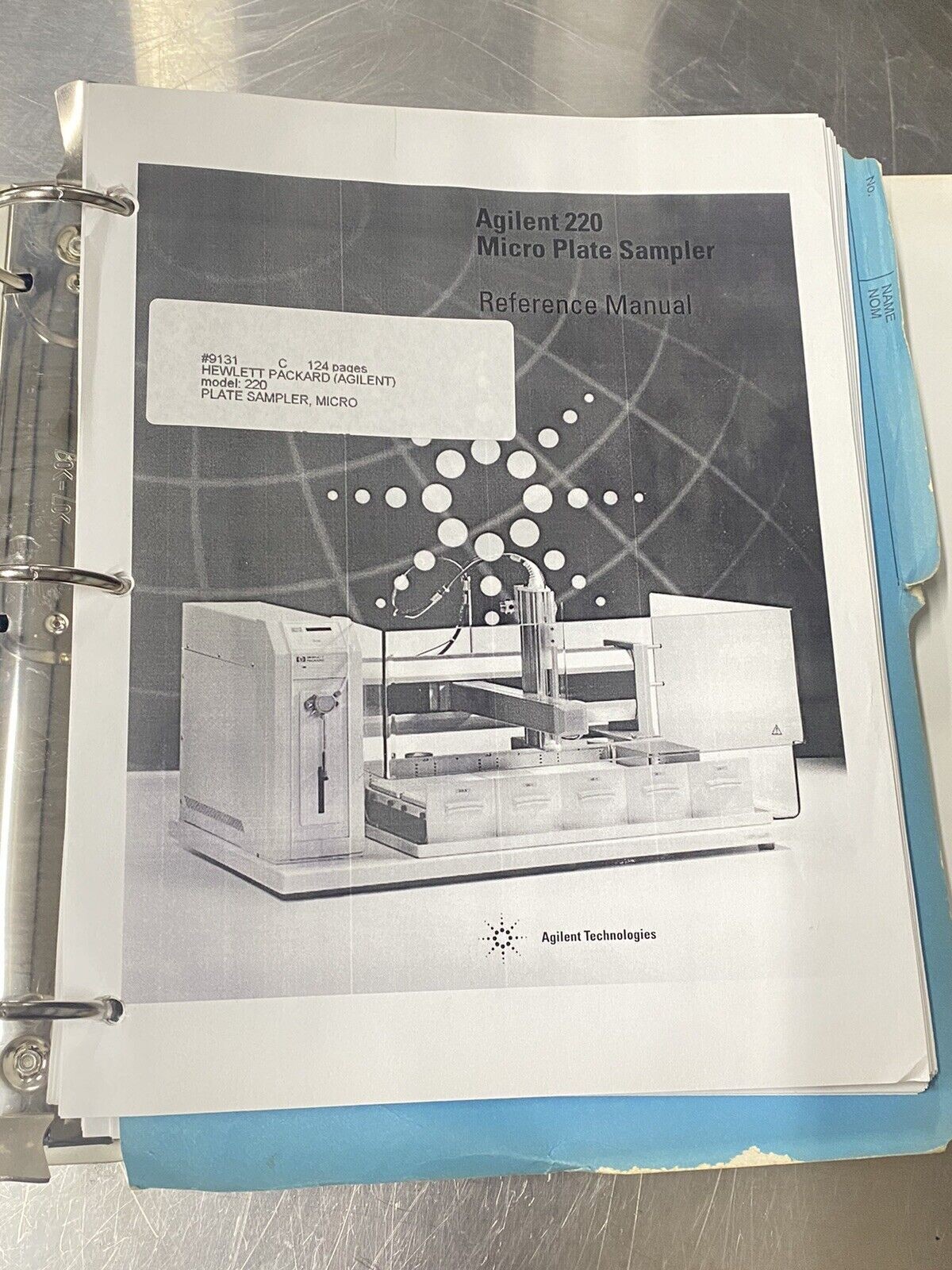 Hewlett Packard Agilent 220 Micro Plate Sampler & Agilent 1100 Column - Manuals