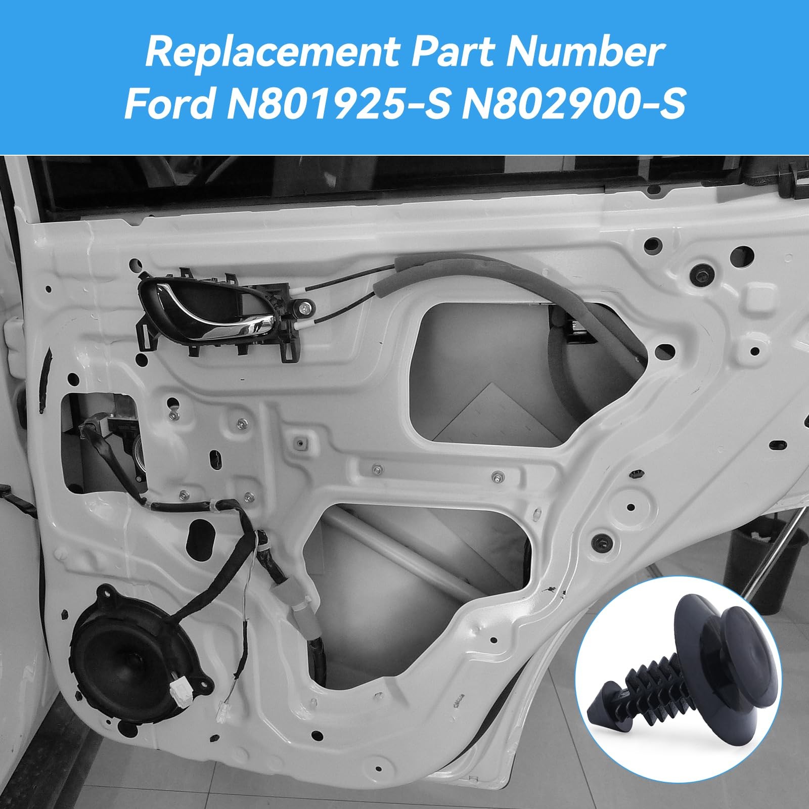 WHALETAIL 30PCS Door Trim Panel Retainers Rivet Fastener One Size, Black