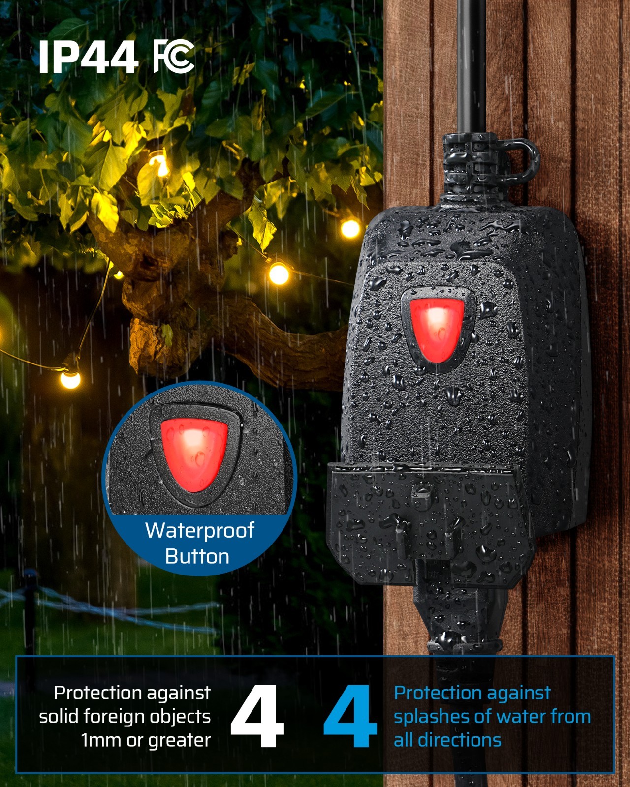 DEWENWILS Outdoor Dimmer for String Lights Remote Control 100FT IP44 Waterproof