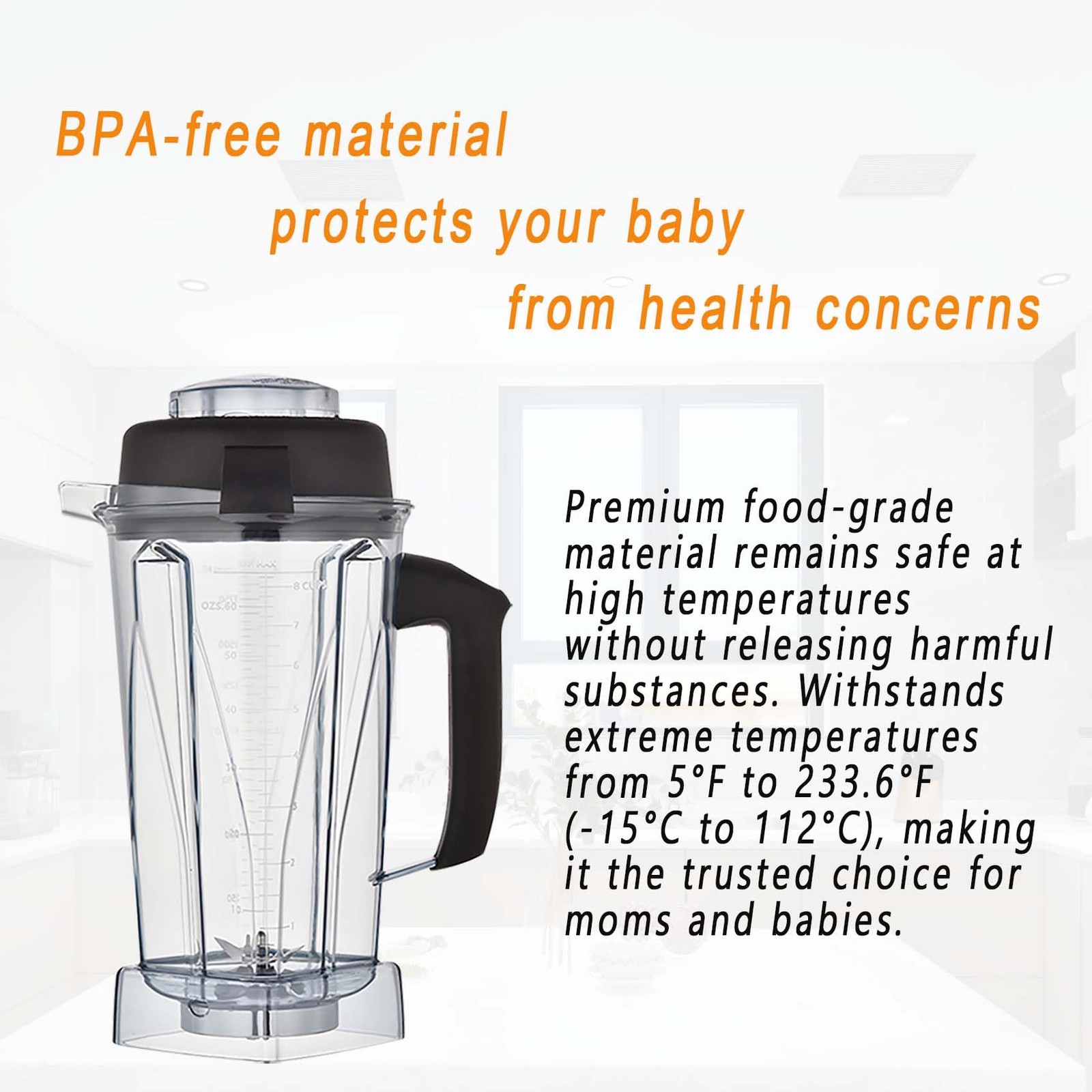 Blender 64Oz Container for Vitamix 5000-7500, Pro, E310, Classic Series