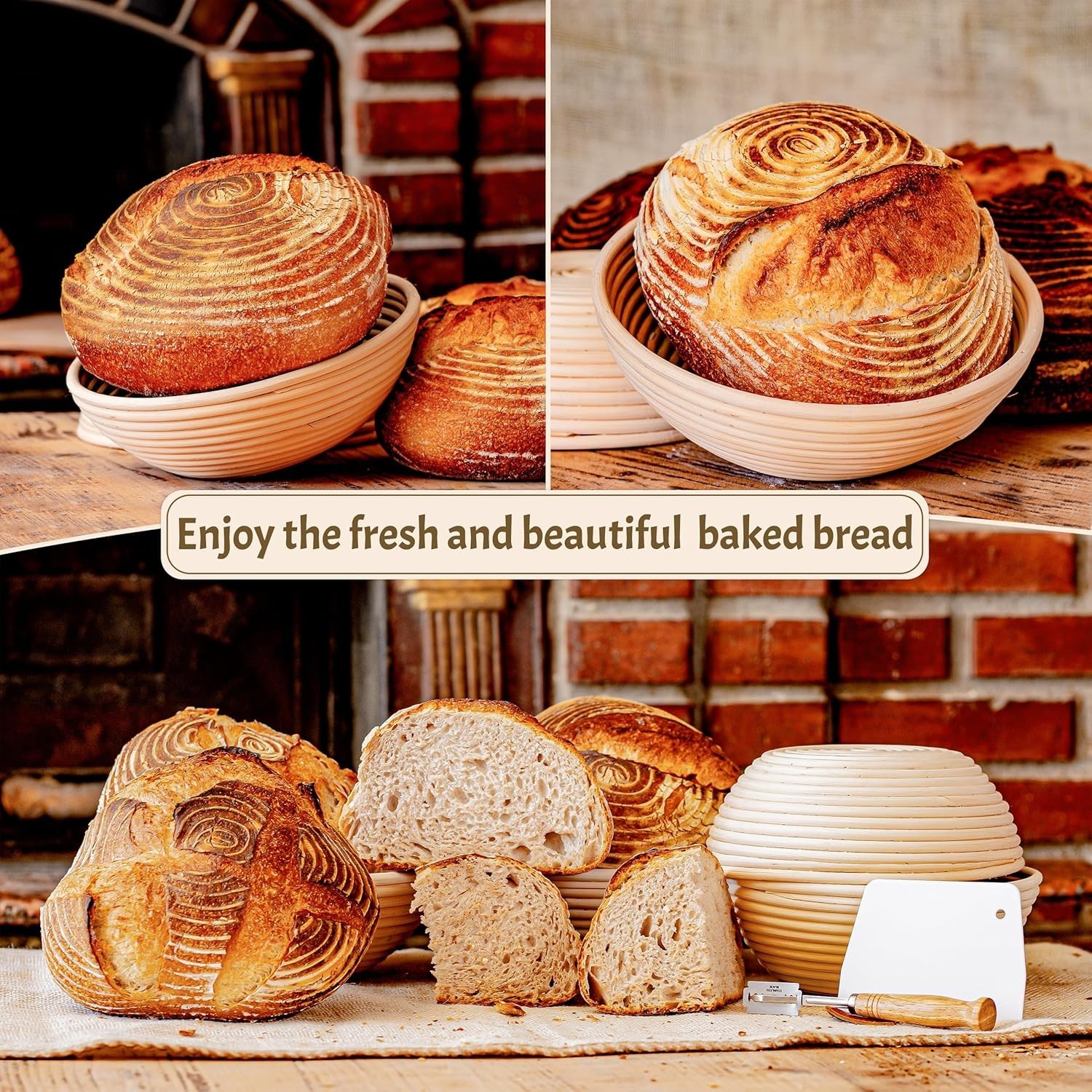 Beginner's Sourdough Starter Kit – Complete Bread Baking Set with Banneton