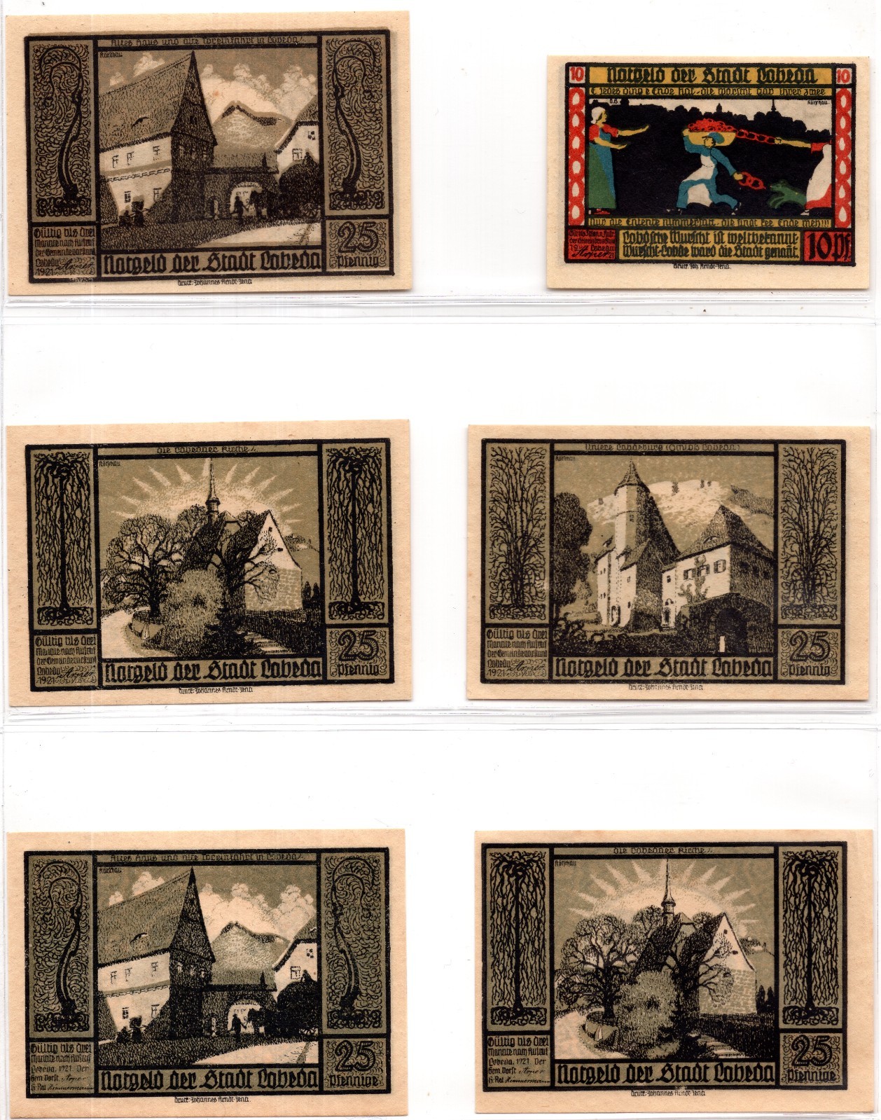 1921 Germany Lobeda Notgeld 15 Note Set (2281)