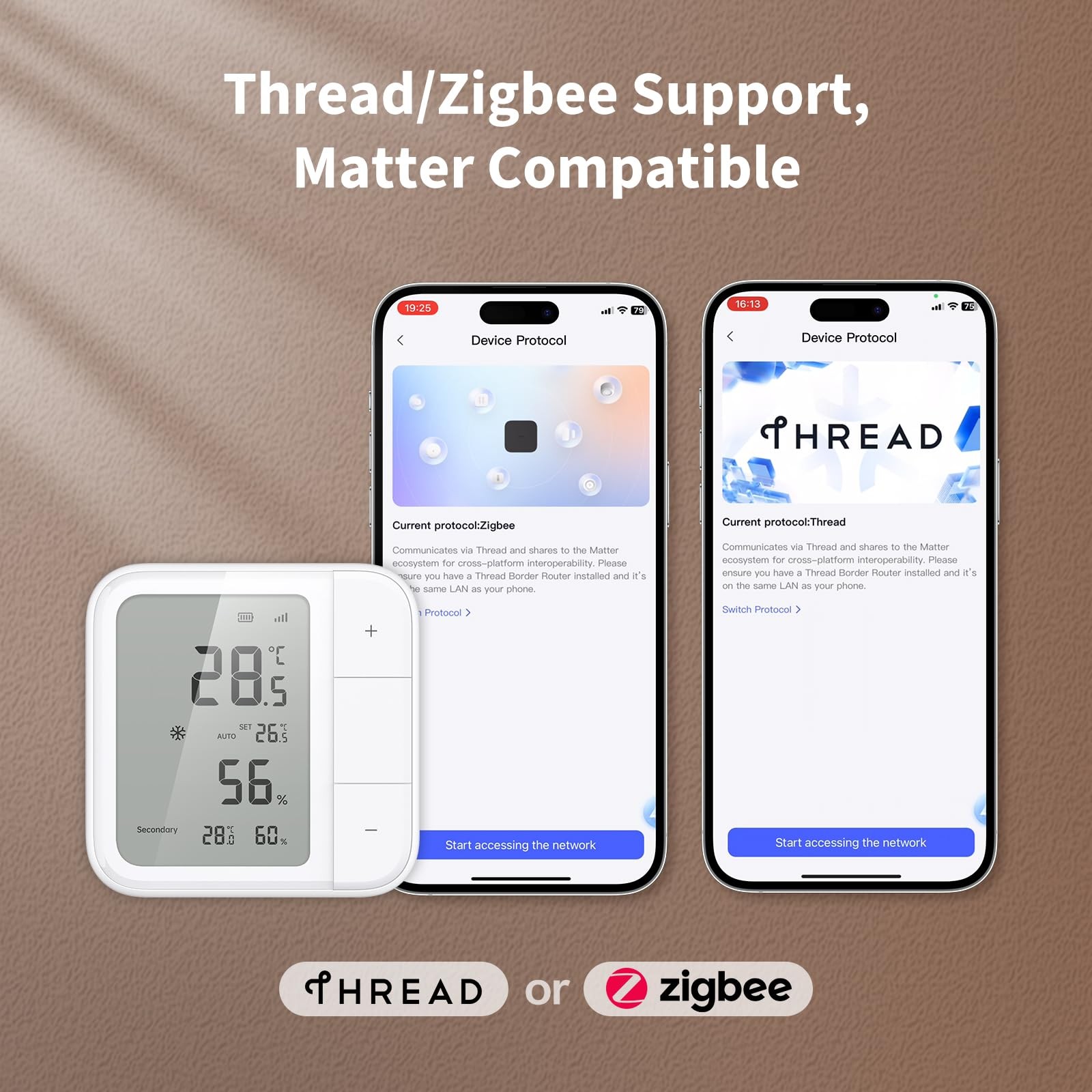 Aqara Thread/Zigbee Smart Climate Sensor W100,Temperature and Humidity White