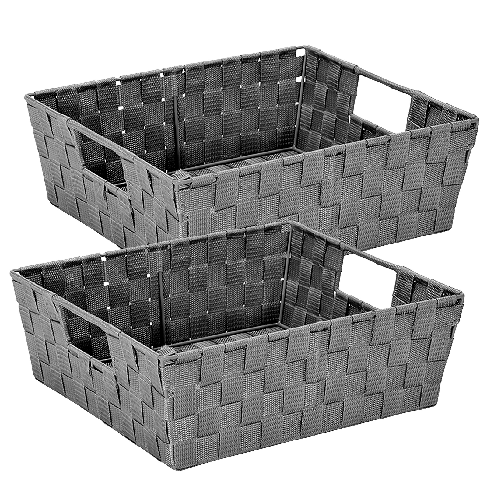 15"x 13"x 5" Alloy Steel Rectangular Basket With 2 Builtin Carrying Handles