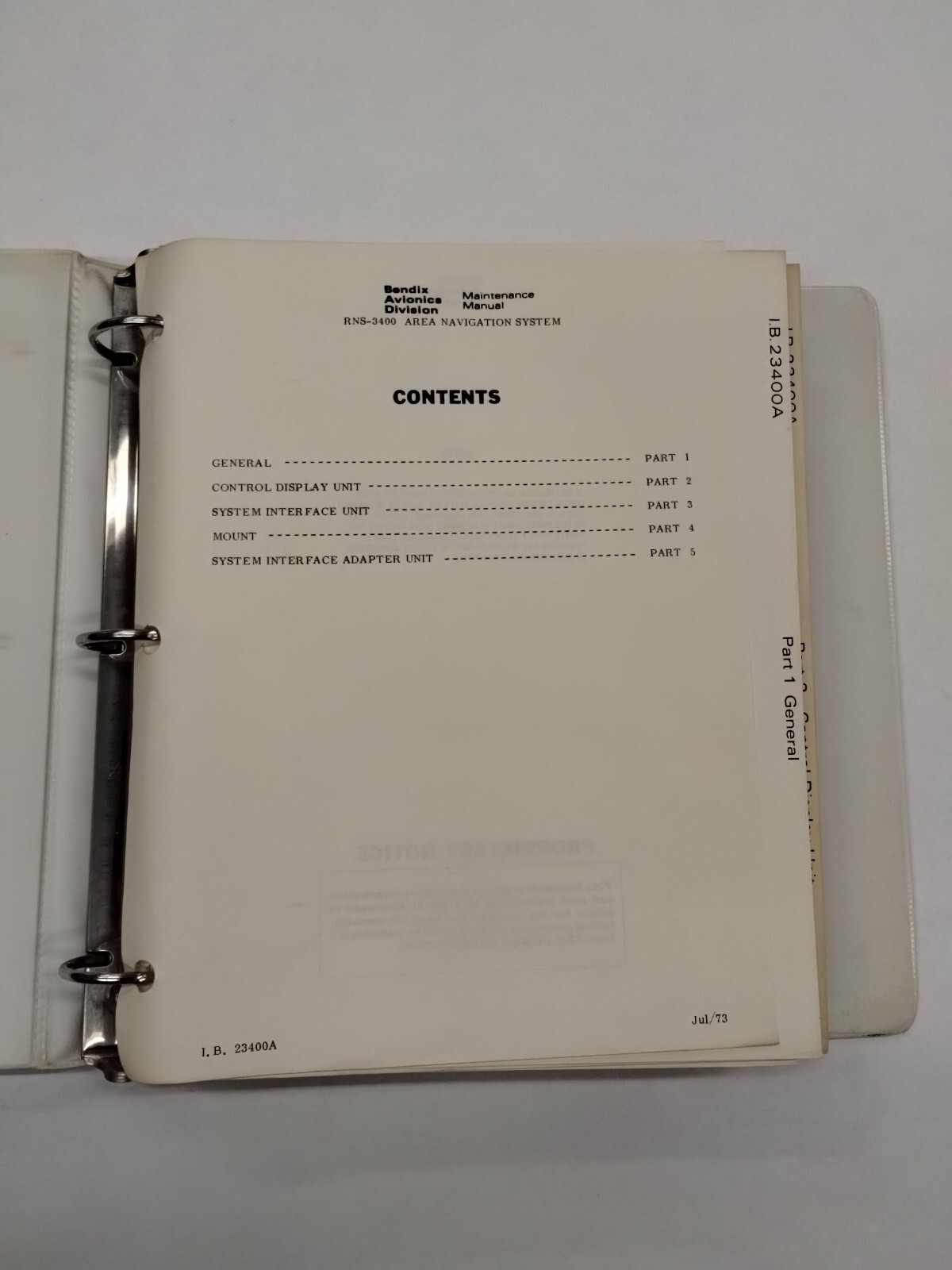 Bendix RNS-3400 Area Navigation System Maintenance Manual July 1973-Original