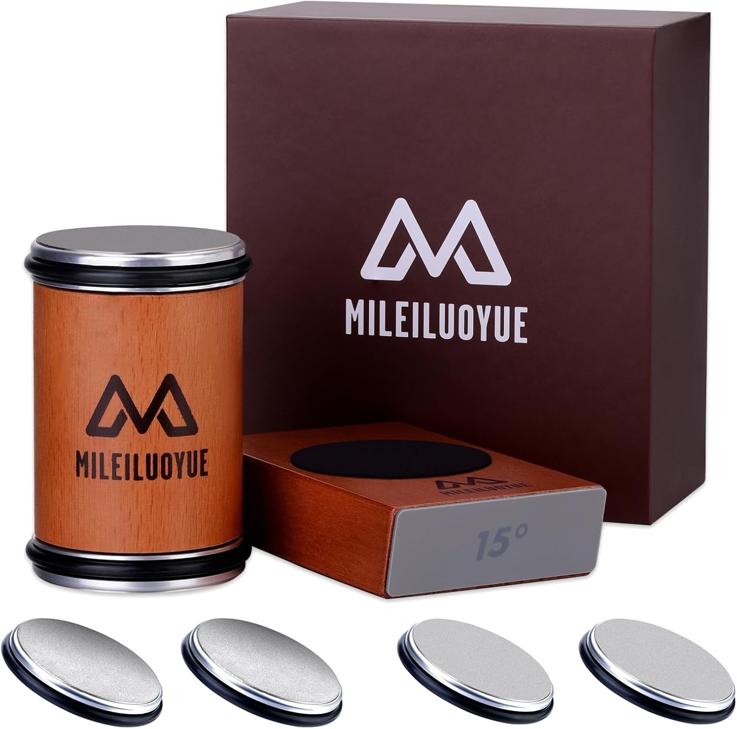 Ceramic Rolling Knife Sharpener Kit with 15° & 20° Angles - Perfect Gift