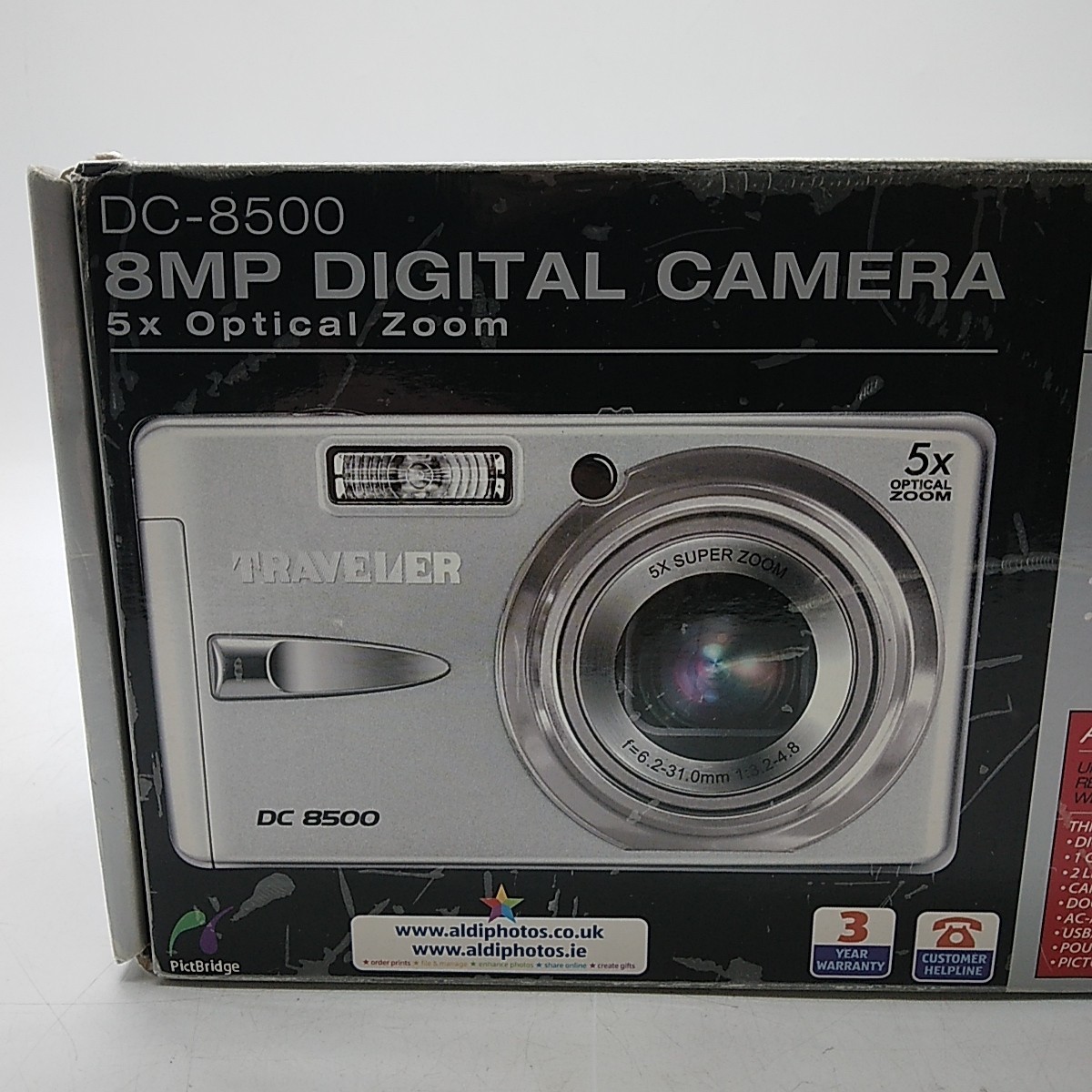 Traveler DC-8500 8MP Silver Compact Digital Camera w/Case, Boxed, Tested/Working
