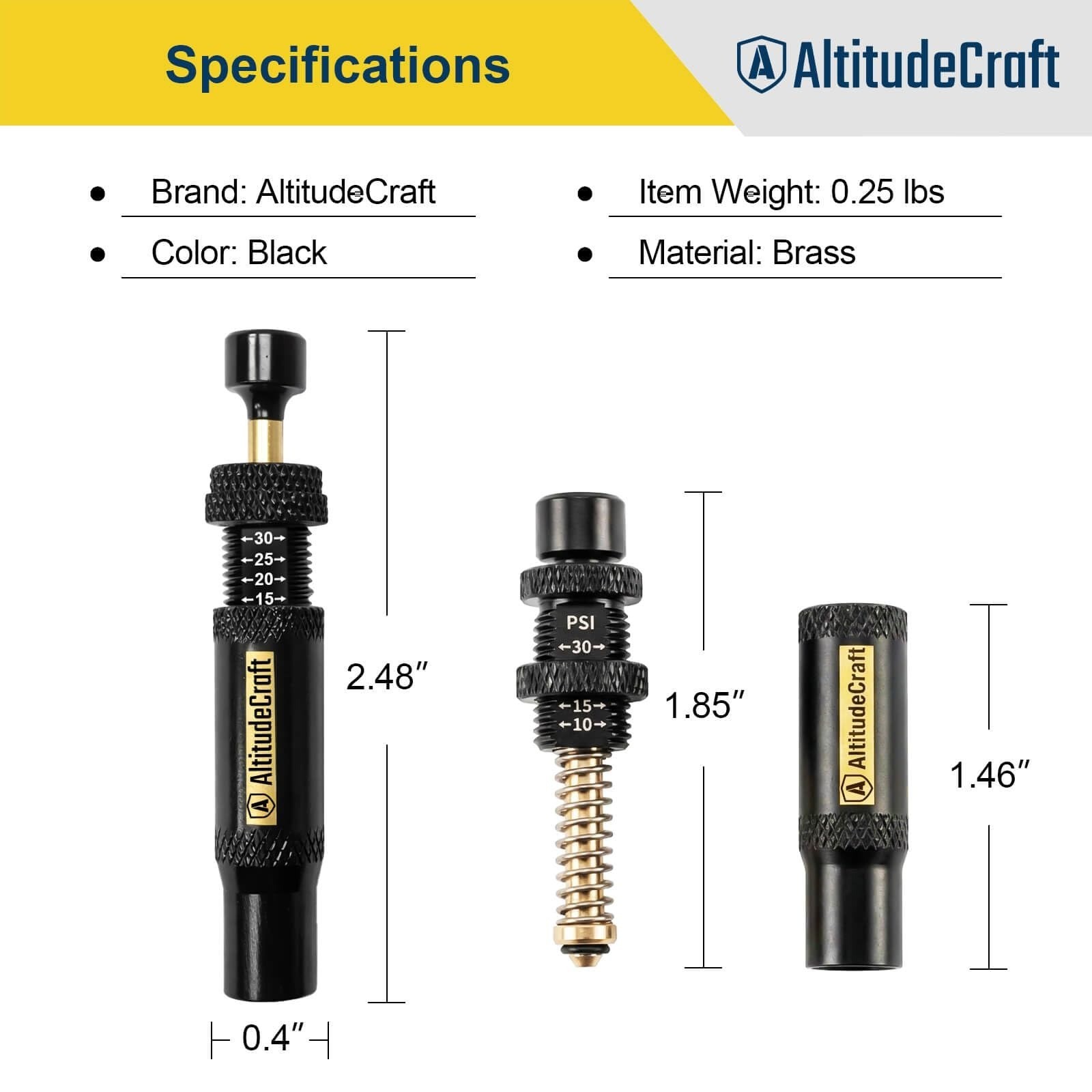 AltitudeCraft Automatic Tire Deflator Kit 4-Pack for Off-Road Use