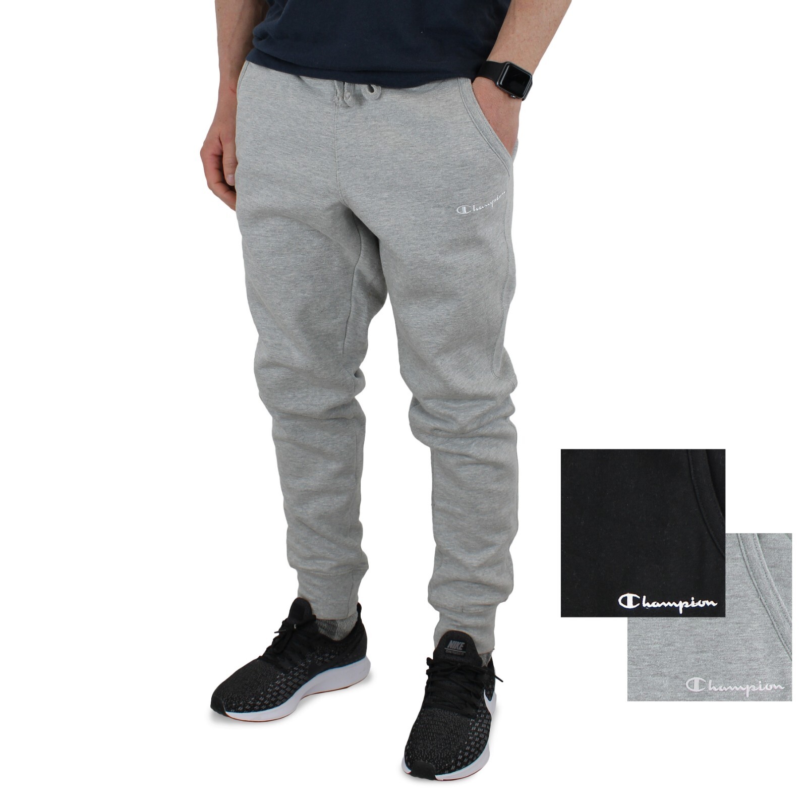 Champion Men's Sweat Jogger Gym Pants Active Athleticwear Tapered Leg, Mini Logo
