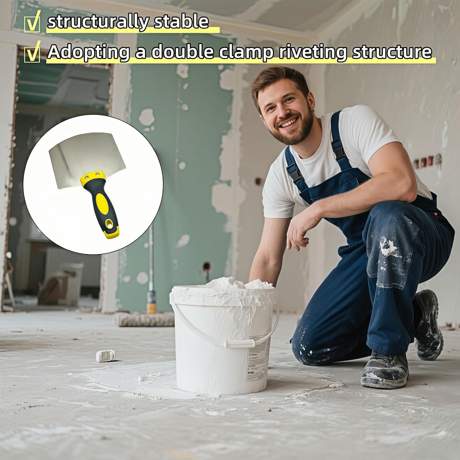 Professional Curved Plastering Trowel,Stainless Steel Arc Drywall Spatula: Effic