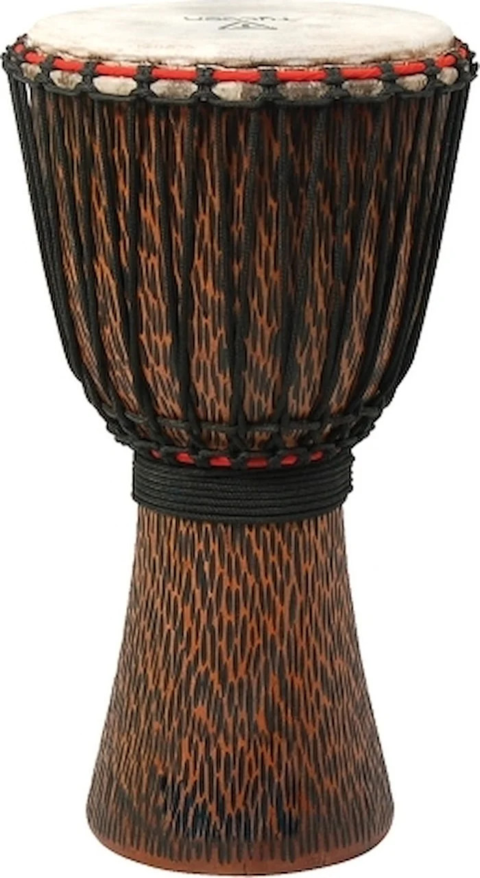 10 inch. Supremo Select Chiseled Orange Series - Rope-Tuned Djembe