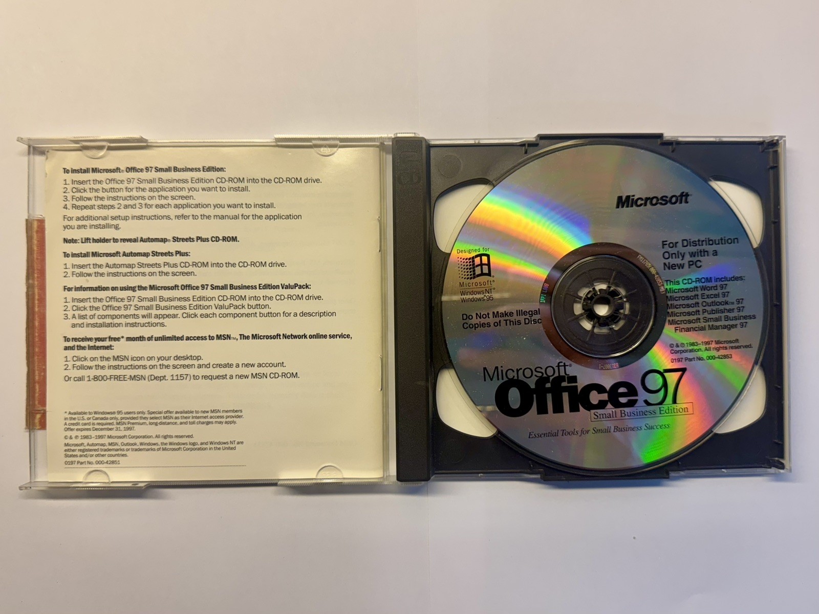 Microsoft Office 97 Small Business Edition with Certificate of Authenticity Key