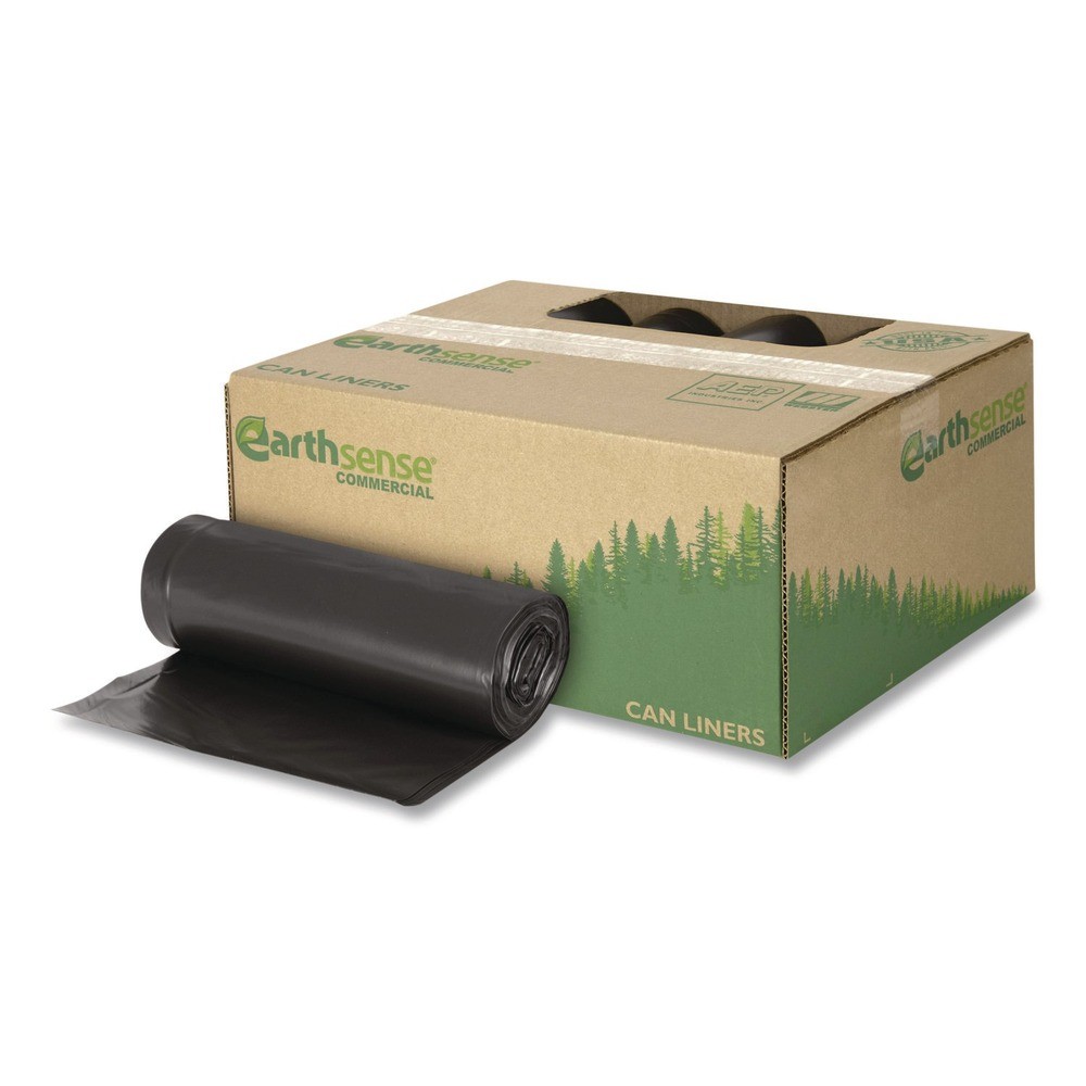 Earthsense Commercial RNW5820 60 gal Recycled Can Liners - Black (100/CT) New