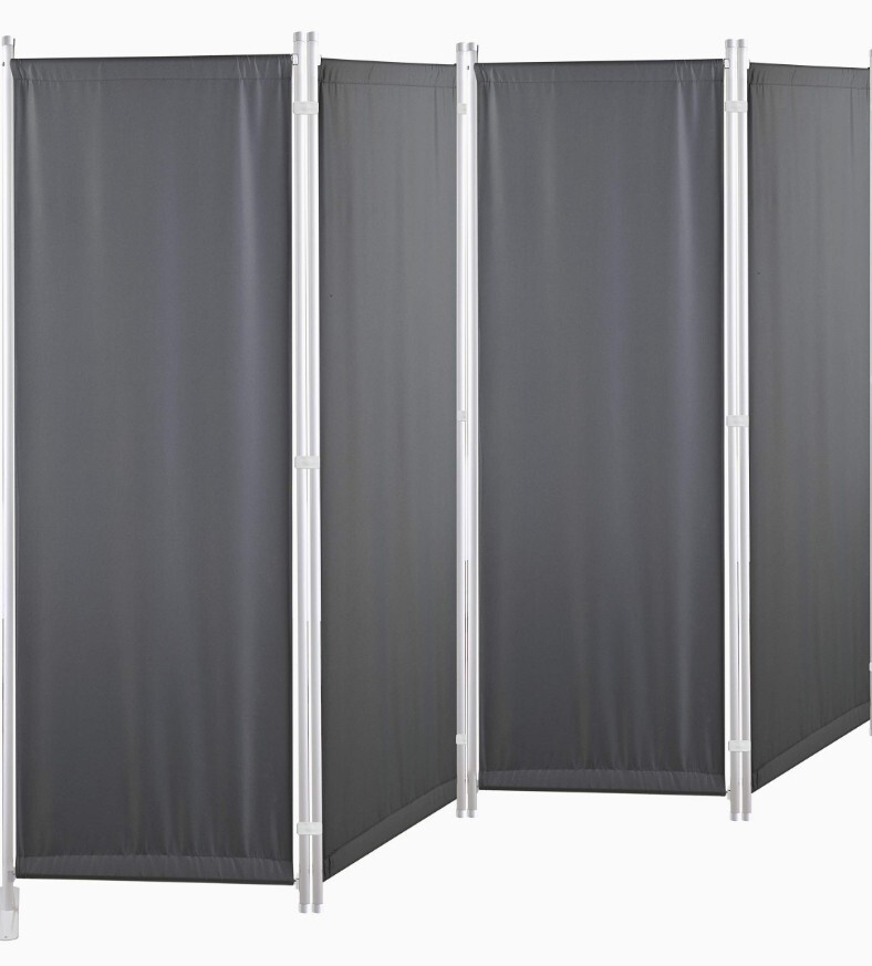 4 Panels Gray Room Divider Folding Privacy Screen Home Office Dorm Decor "New"