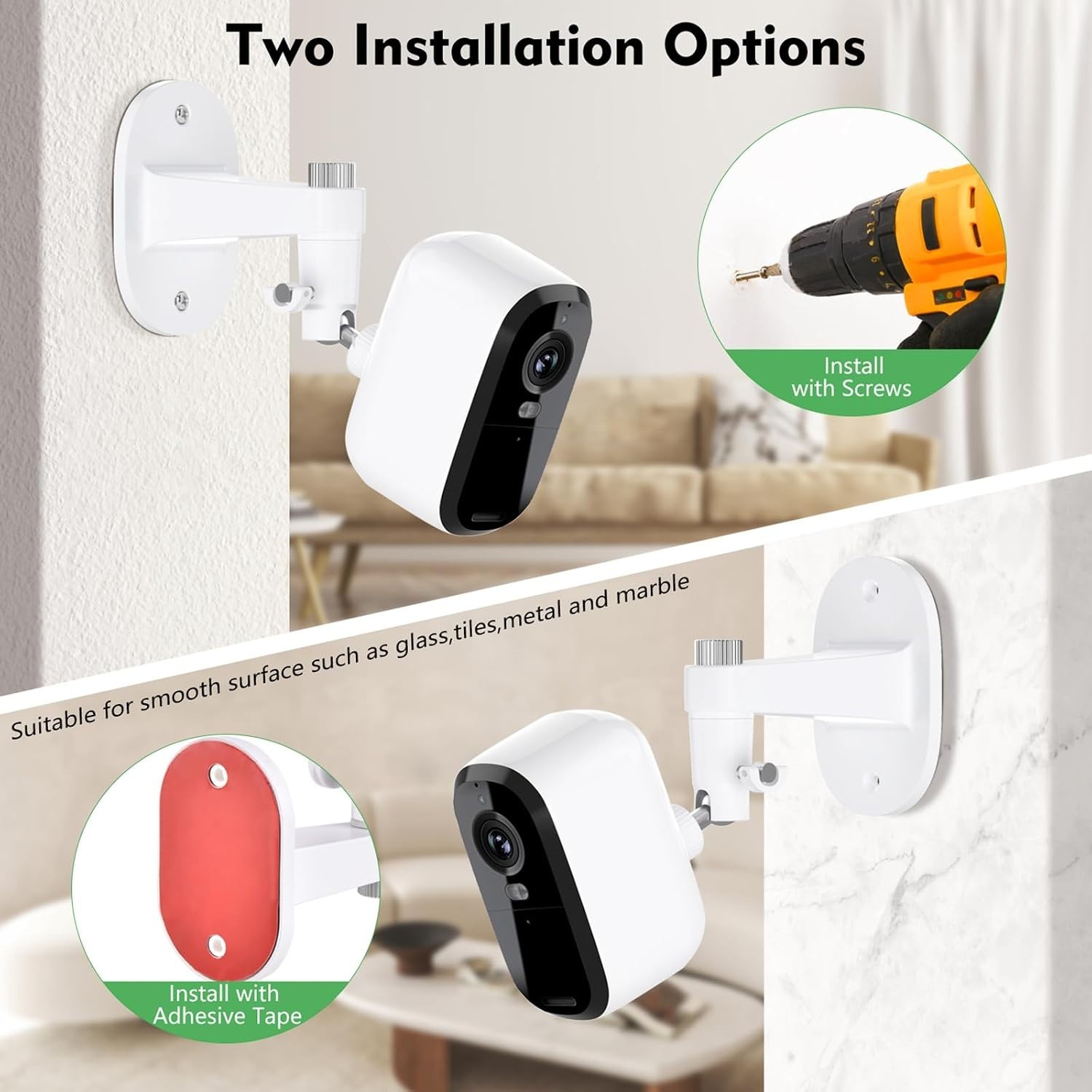 Water-Resistant Wall Mount for Arlo Cameras - 360° Adjustable, Easy Installation