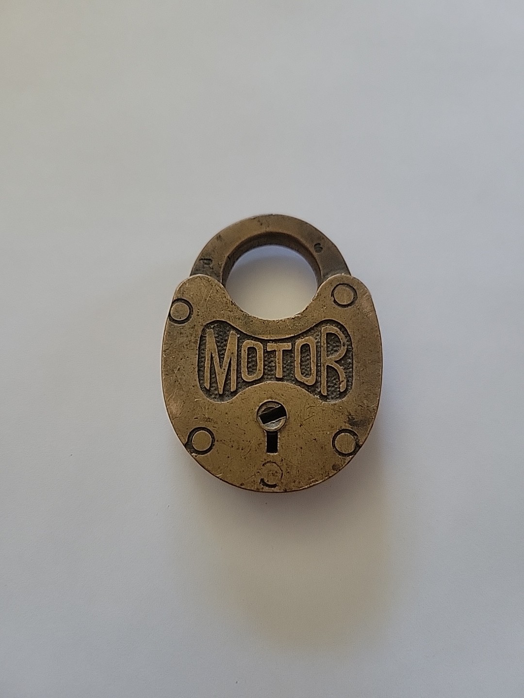 Vintage Brass "MOTOR" Padlock Lock (no key)