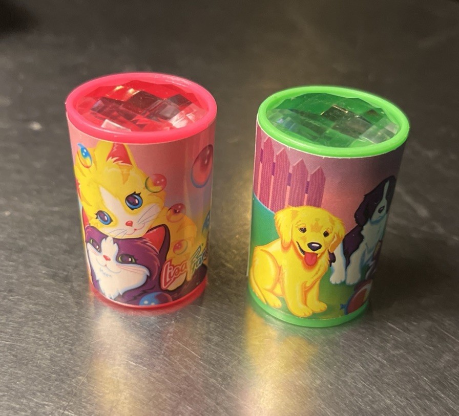 2 Lot Vintage Lisa Frank Mini Kaleidoscope Party Favors Kitty Cats & Puppy Dogs