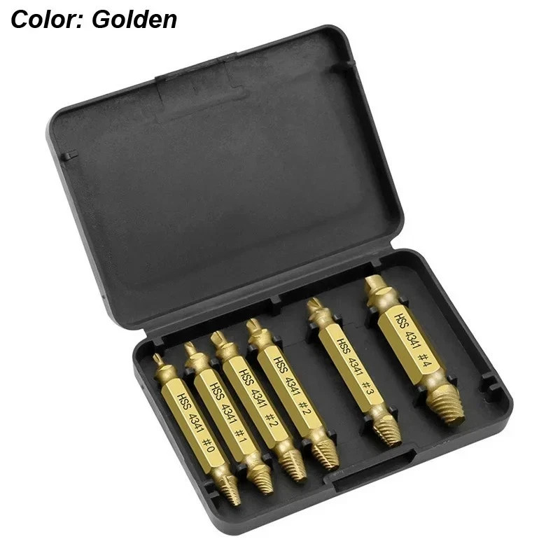Damaged Screw Extractor Set HSS Drill Bit Easy Out Broken Bolt Stripped Remover.