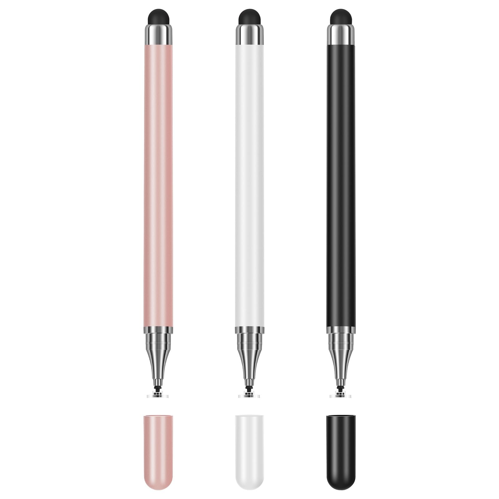 3-Pack Tablets Stylus Pen for All Touchscreen with Precision Disc Tip 2-in-1 ...