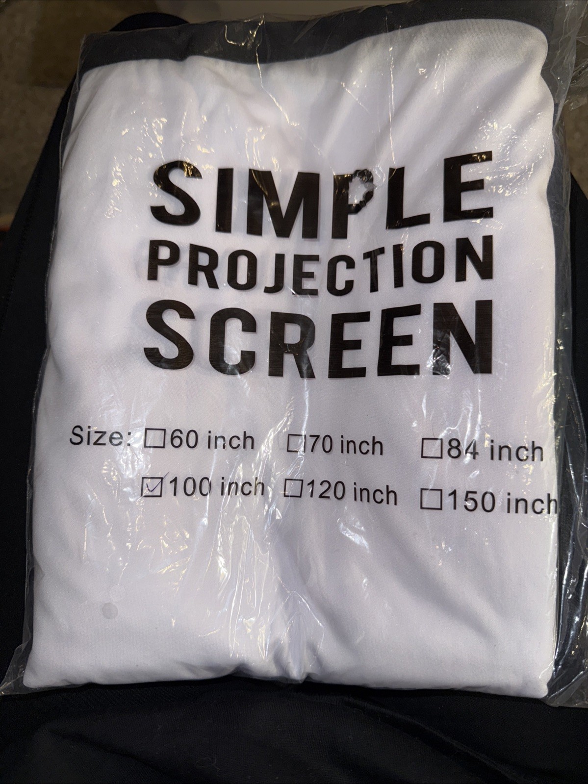 Portable Foldable Projector Video Movie Screen Sheet 100 Inch NEW with Mounts