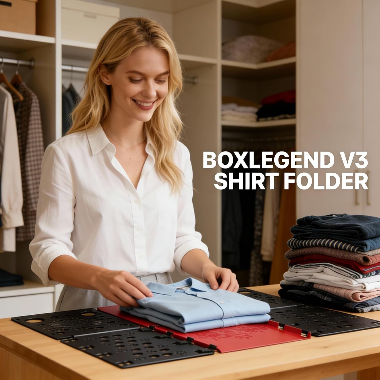 Version 3 Shirt Folding Board t Shirts Clothes Folder Durable Plastic Folding...