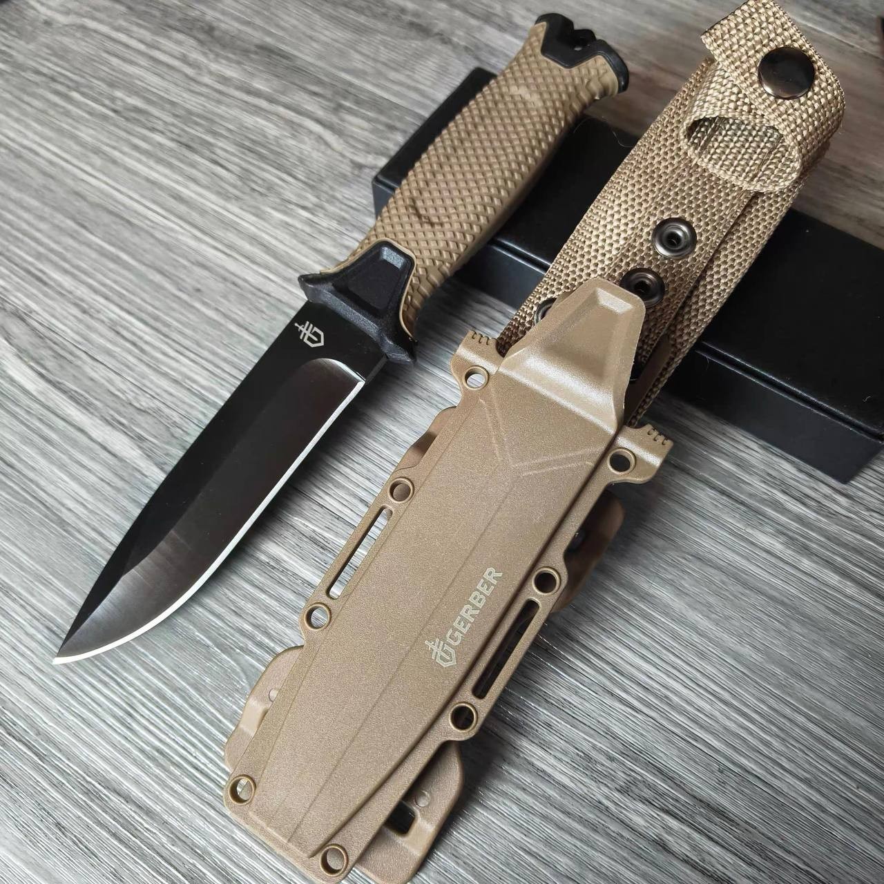 Gerber StrongArm Knife, Coyote Brown Serrated Fixed Blade