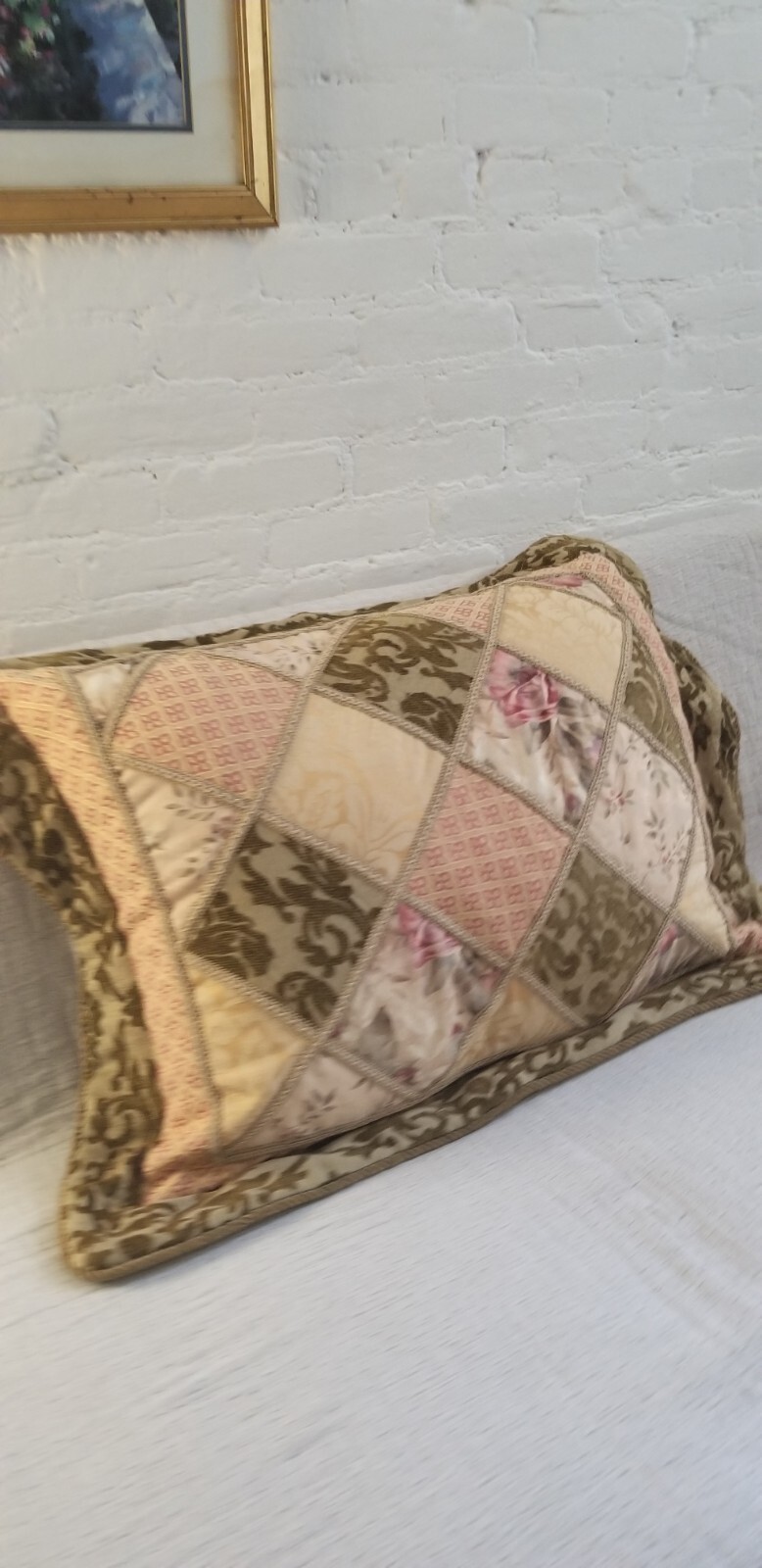 Timeless Luxury Croscill Embroidiered Floral Pillow Padded Shams 32×26 Set of 2