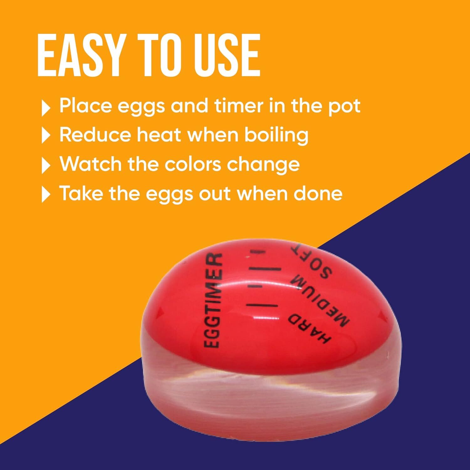 Egg Timer For Boiling Eggs (Pack Of 2) - Color Changing Indicator