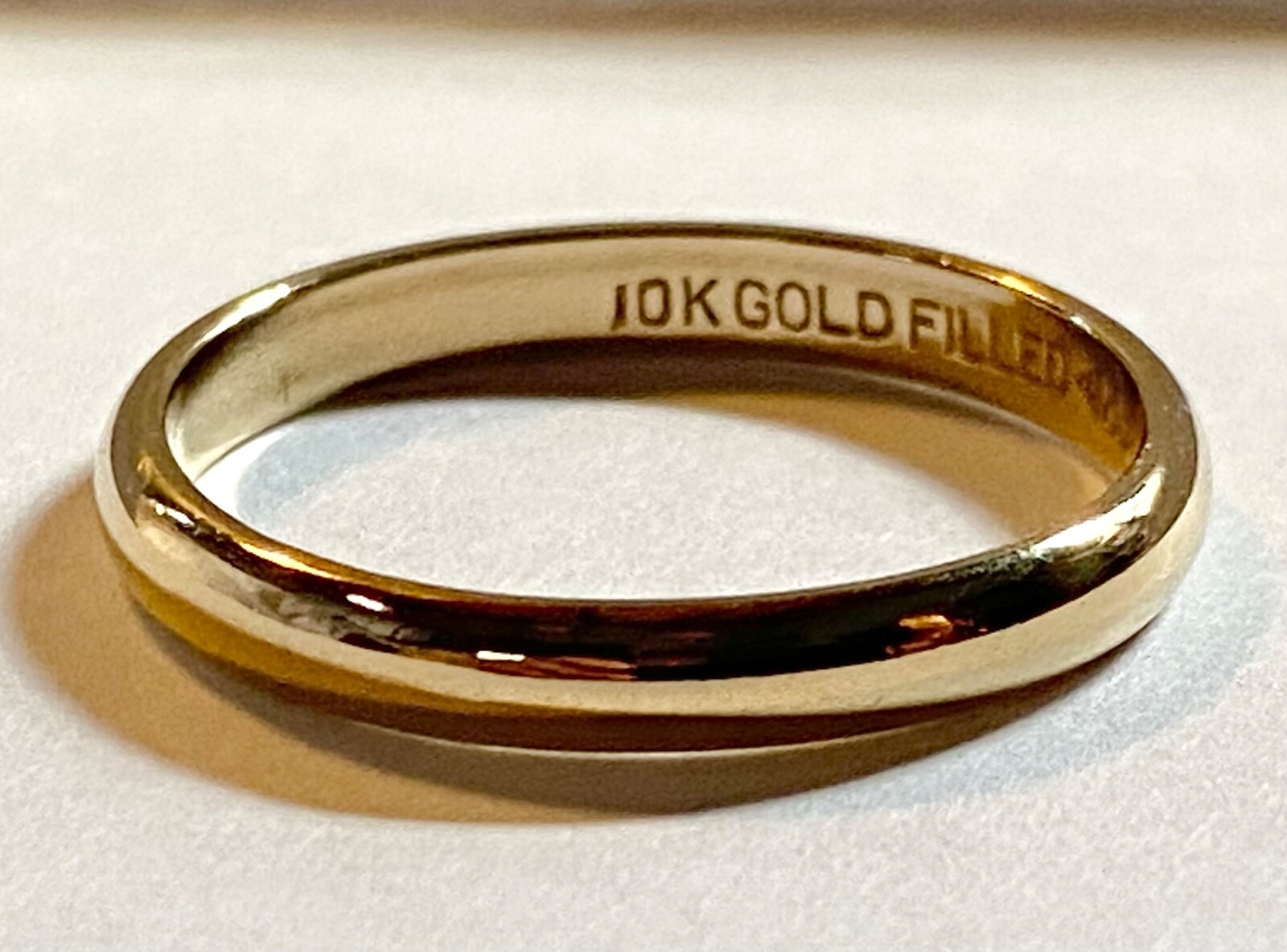 Vintage Yellow Gold Filled WEDDING BAND Ring ~3-1/2mm Size 13 NEW Old Stock