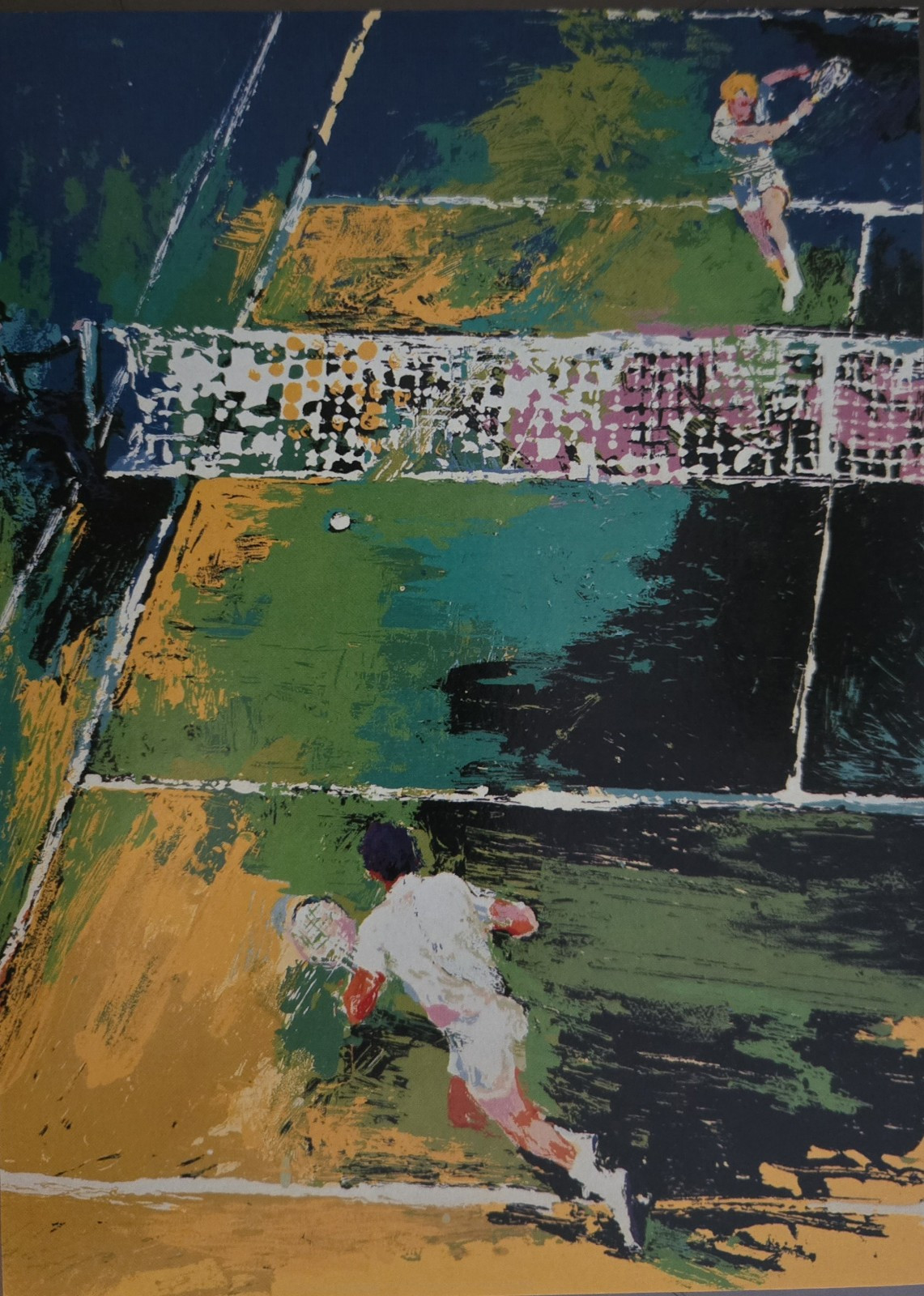 LeRoy Neiman 1980 “BLOOD TENNIS” Game Art Postcard Promo #111