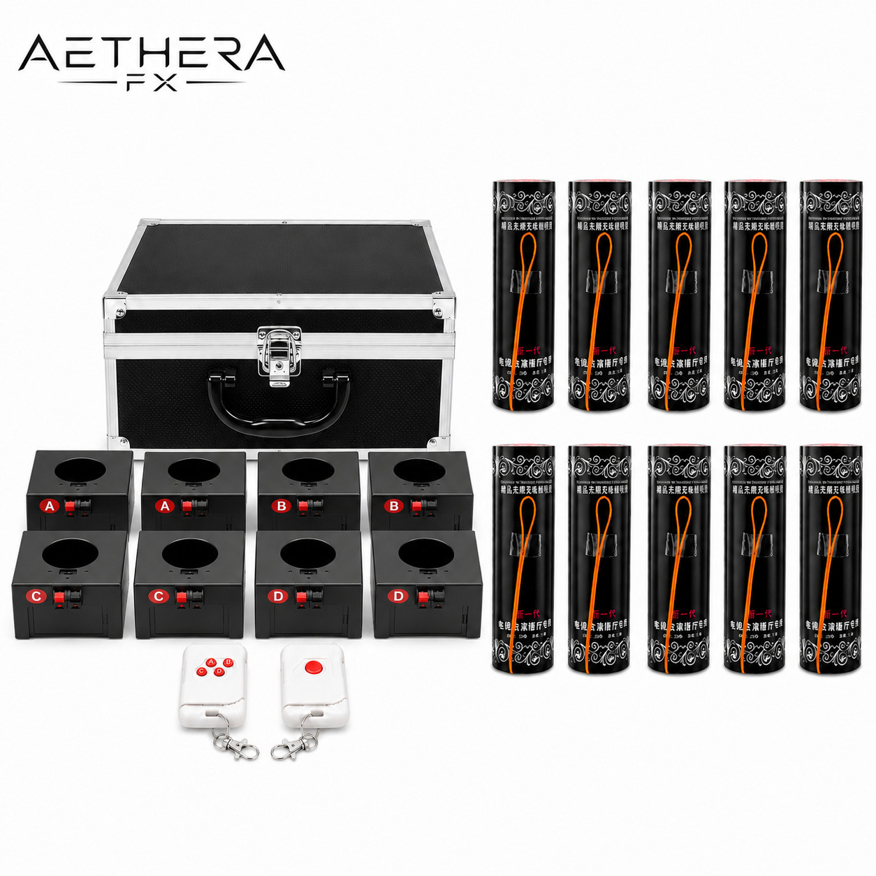 8 PCS Wedding Cold Spark Base Full Set & Carry Case