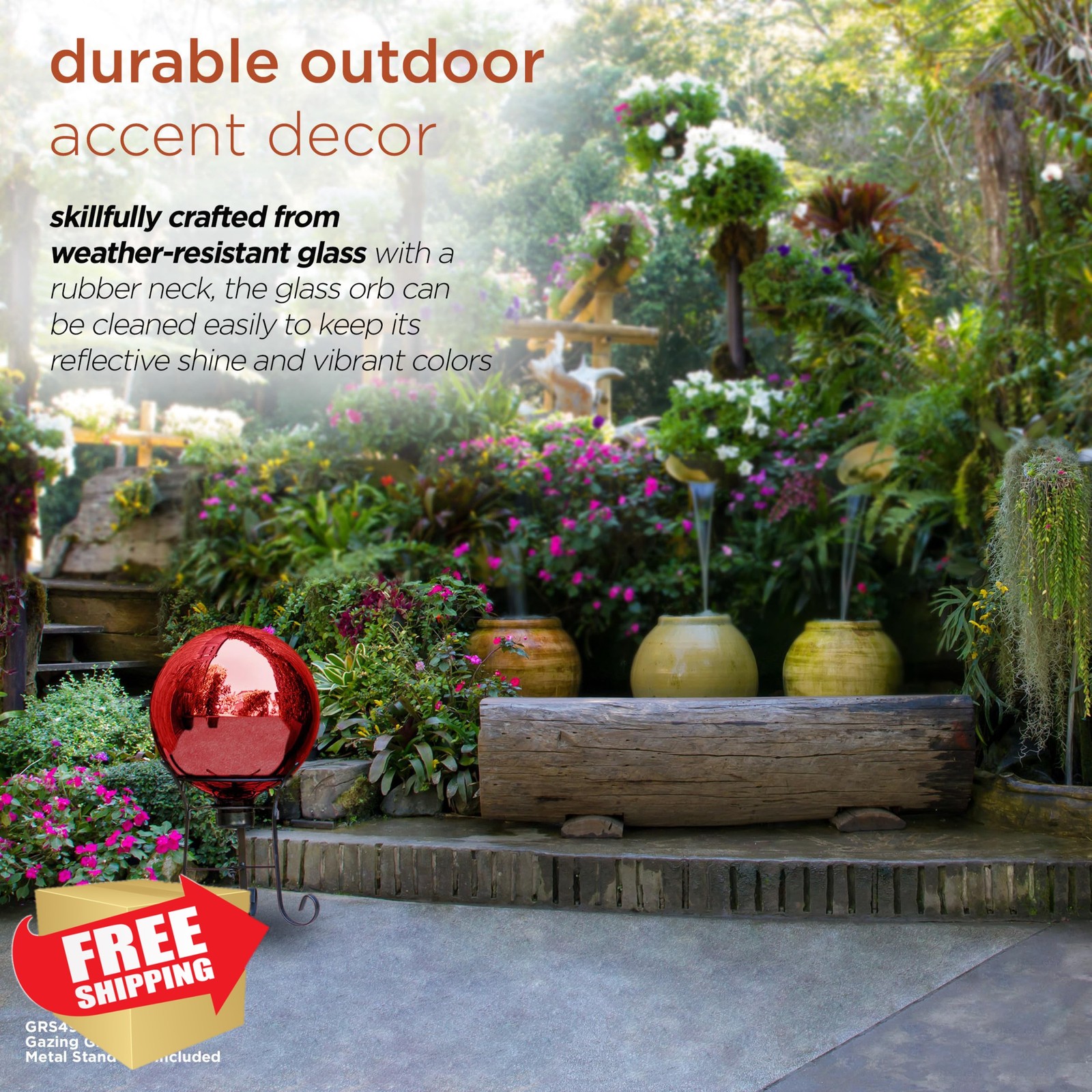 Alpine Corporation 10" Red Gazing Globe