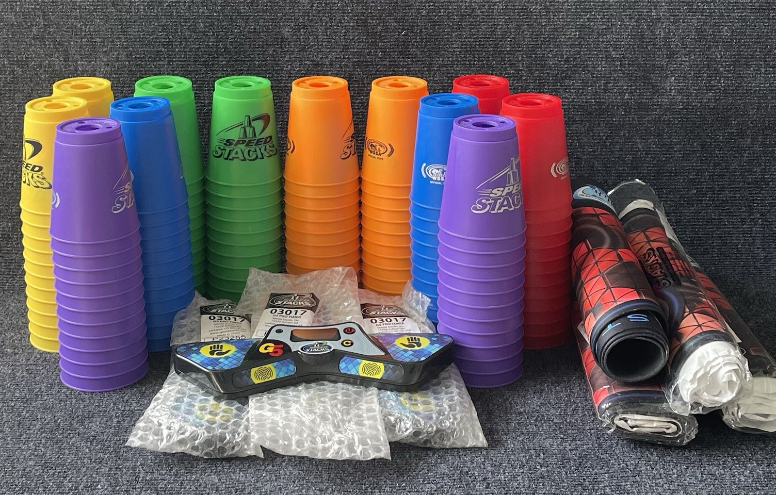 Speed Stacks G5 Sport Stacking Set 144 Cups 4 G5 Timers 4 Mats WSSA  Xtra Cups