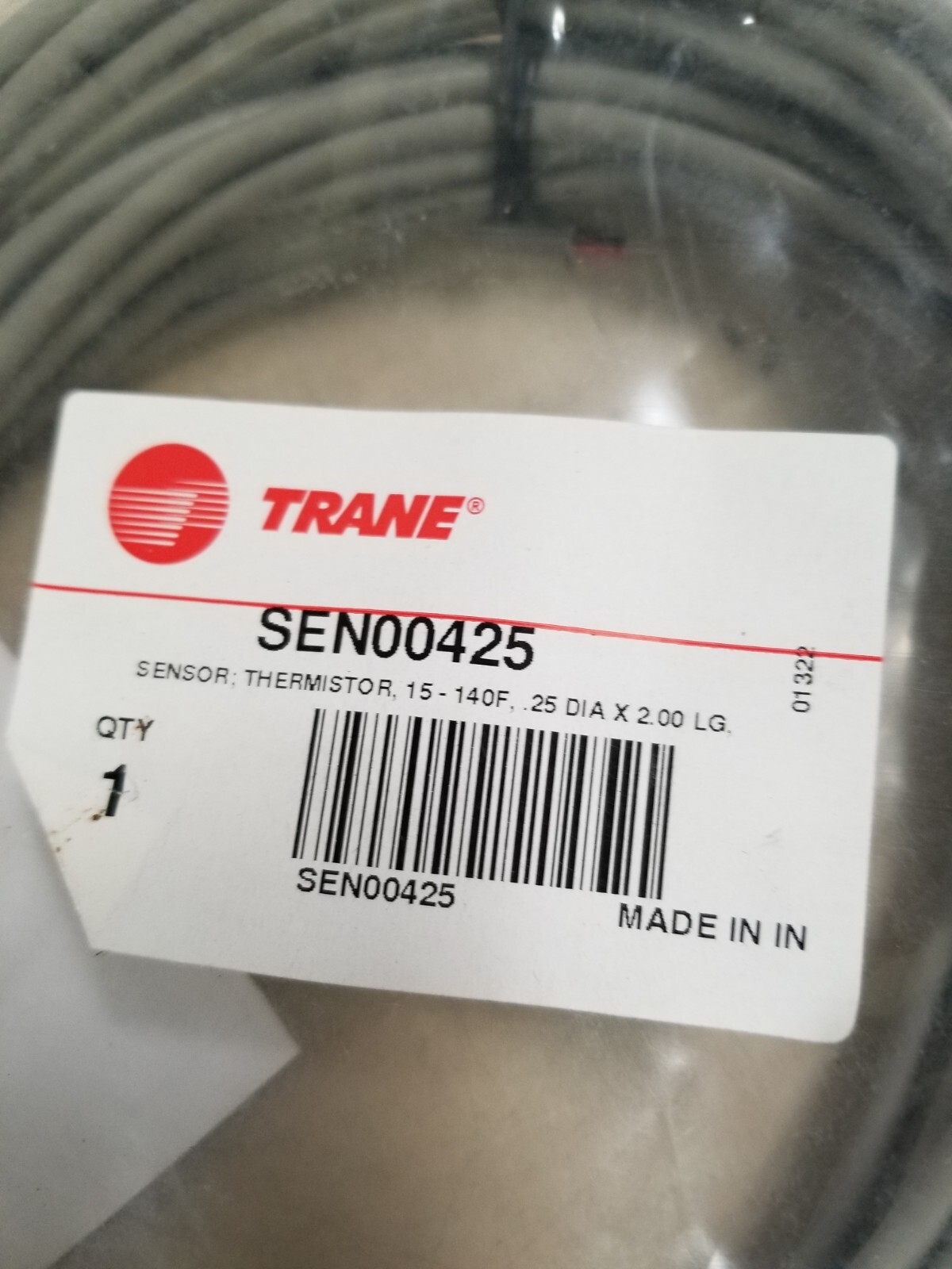 Trane Sensor Thermistor 15-140F SEN00425