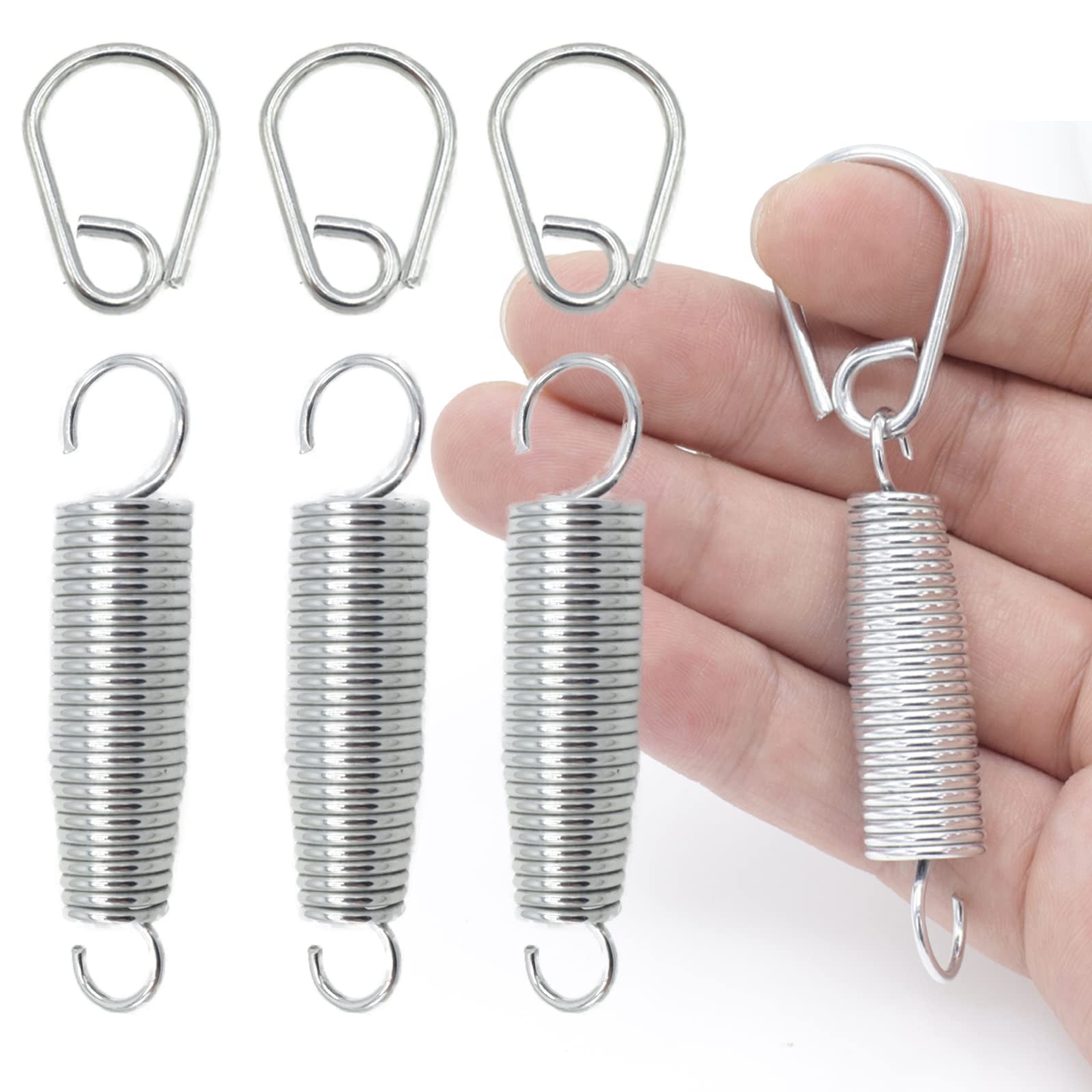 Joyangy 4pcs Metal Bass Drum Pedal Spring, Standard Replacement 4pcs, silver