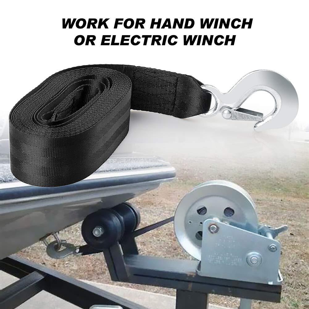 2" x 20FT Boat Trailer Replacement Winch Strap Safety Snap Hook 10000LBS Max