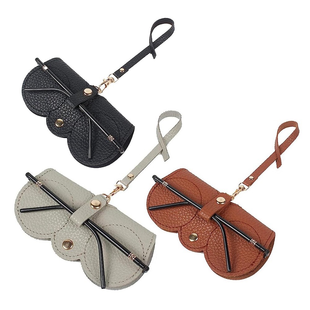 3Pcs Soft Leather Sunglasses Bag,Glasses Pouch Carrying Organizer Eyeglass1989