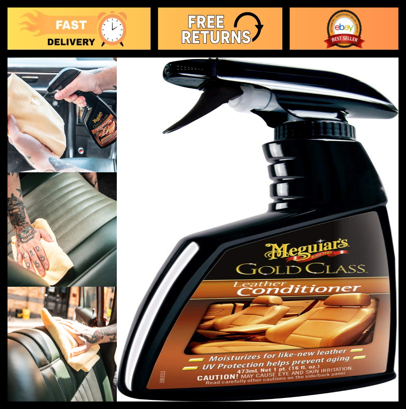 Leather Conditioner & Protectant - Gold Class 473ml, Premium Care for Leather