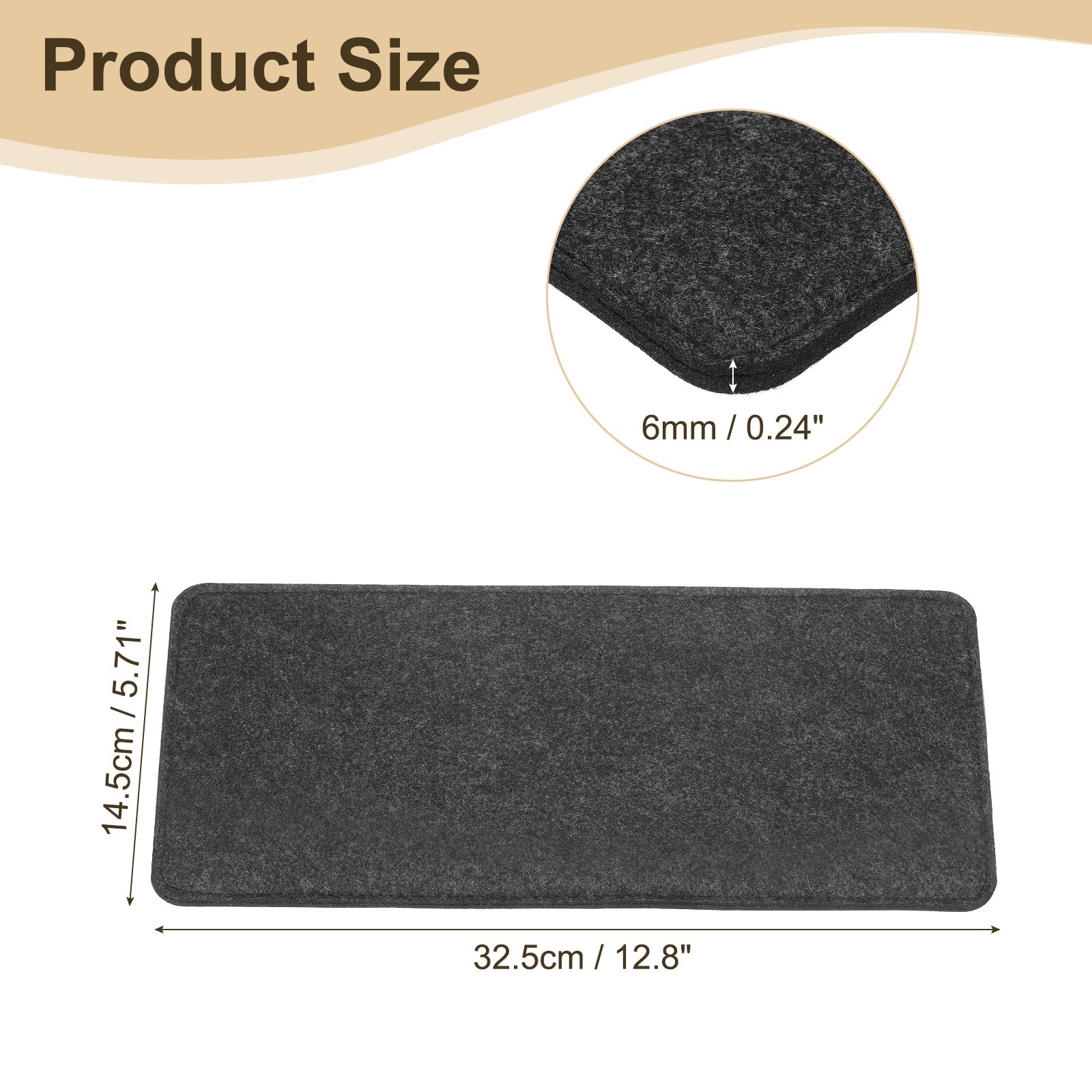 2Pcs Felt Base Shaper 13 x 6 Inch Rectangle Bag Bottom Shaper Dark Gray
