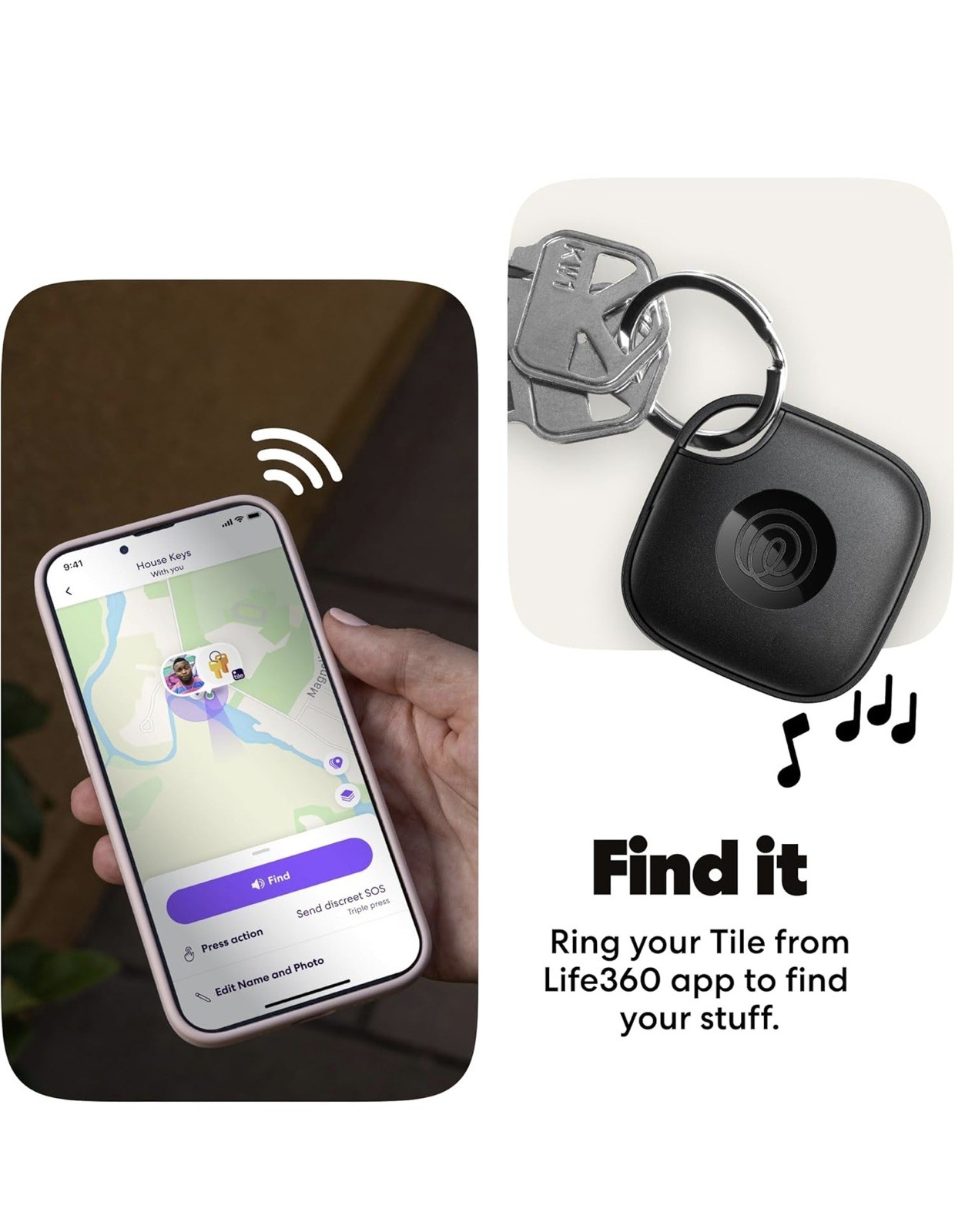 Tile By Life360 Mate Bluetooth Trackers 2 Pack Black/White New